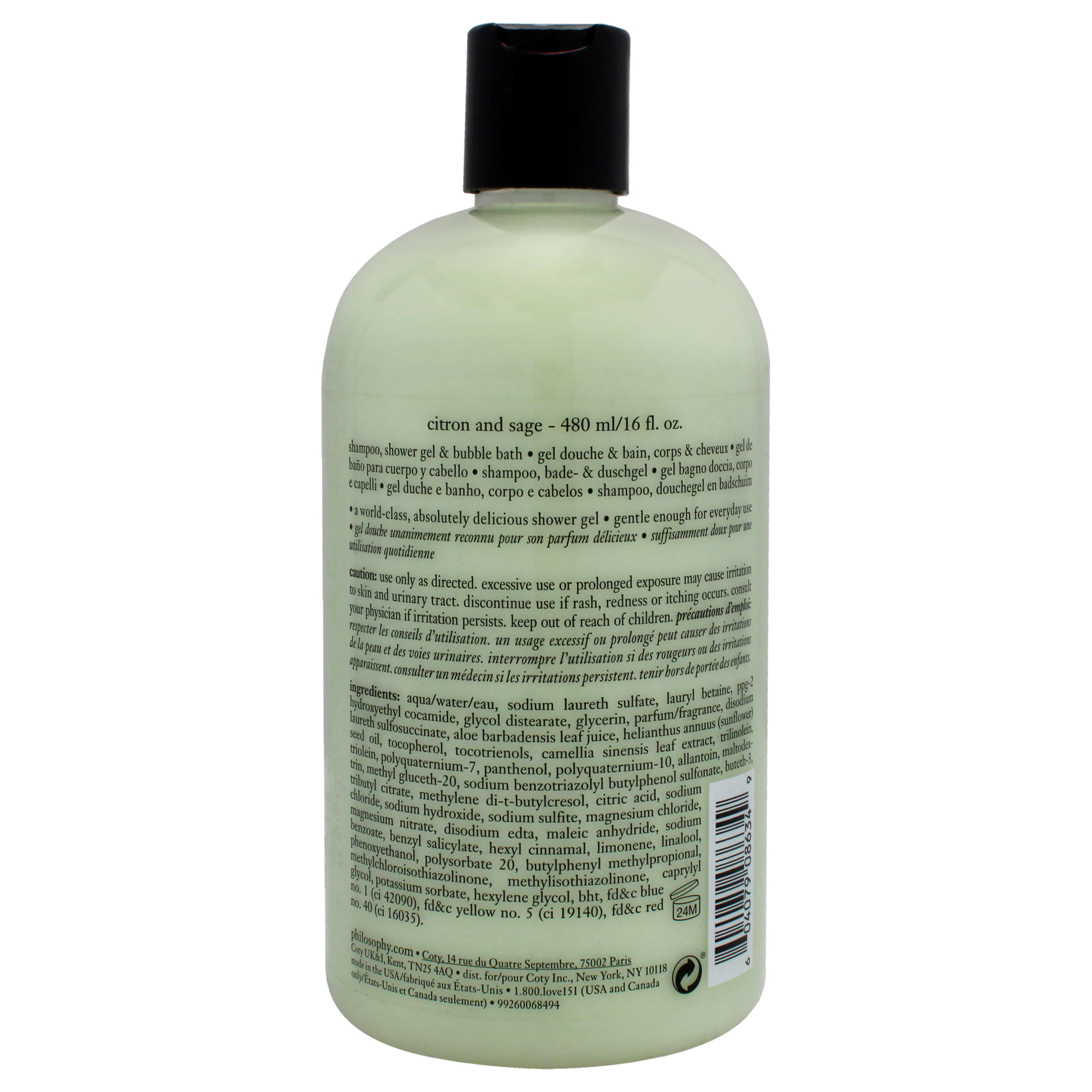 Foto 3 pulgar | Champú Philosophy Citron And Sage, 473 Ml, 3 En 1, Unisex - Venta Internacional.