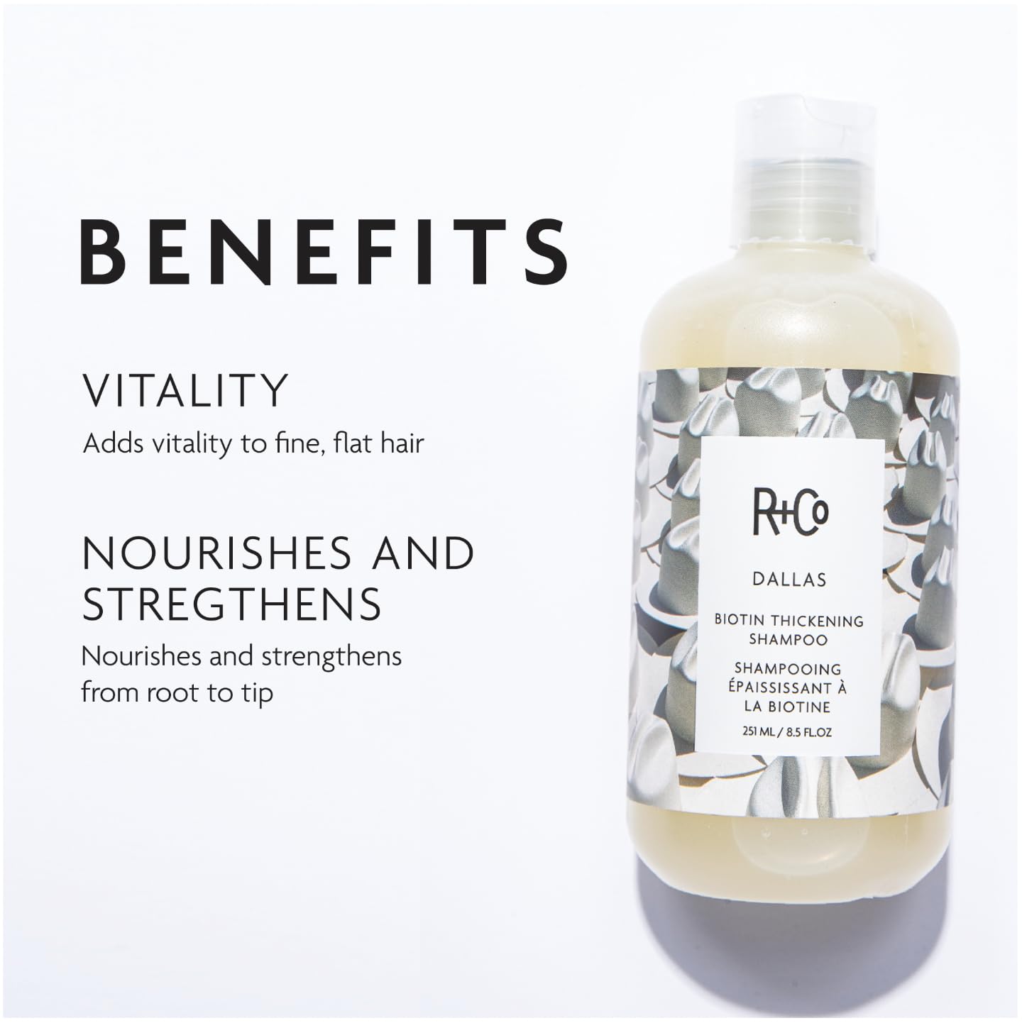 Foto 2 | Champú R+co Dallas, Espesante Con Biotina, 250 Ml, Vegano, Libre De Crueldad Animal - Venta Internacional.
