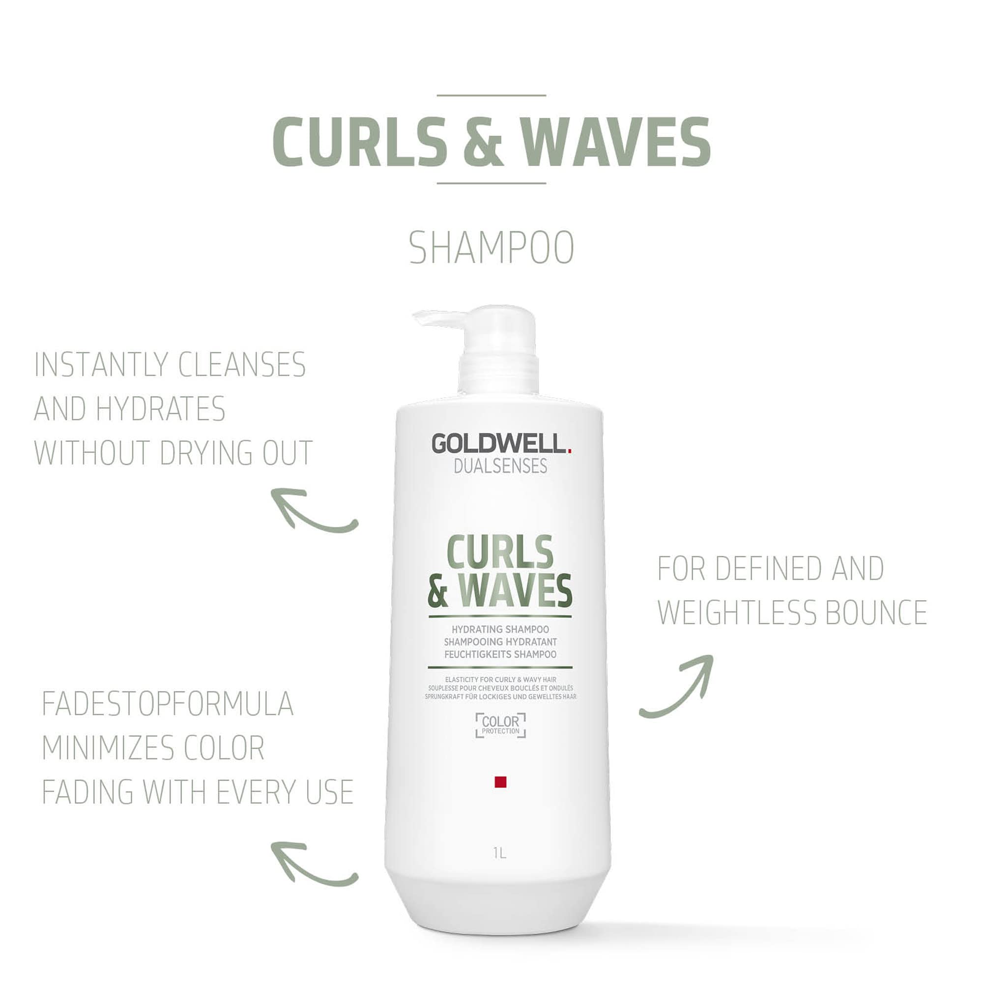 Foto 3 pulgar | Champú Hidratante Goldwell Dualsenses Curls & Waves 1l - Venta Internacional.