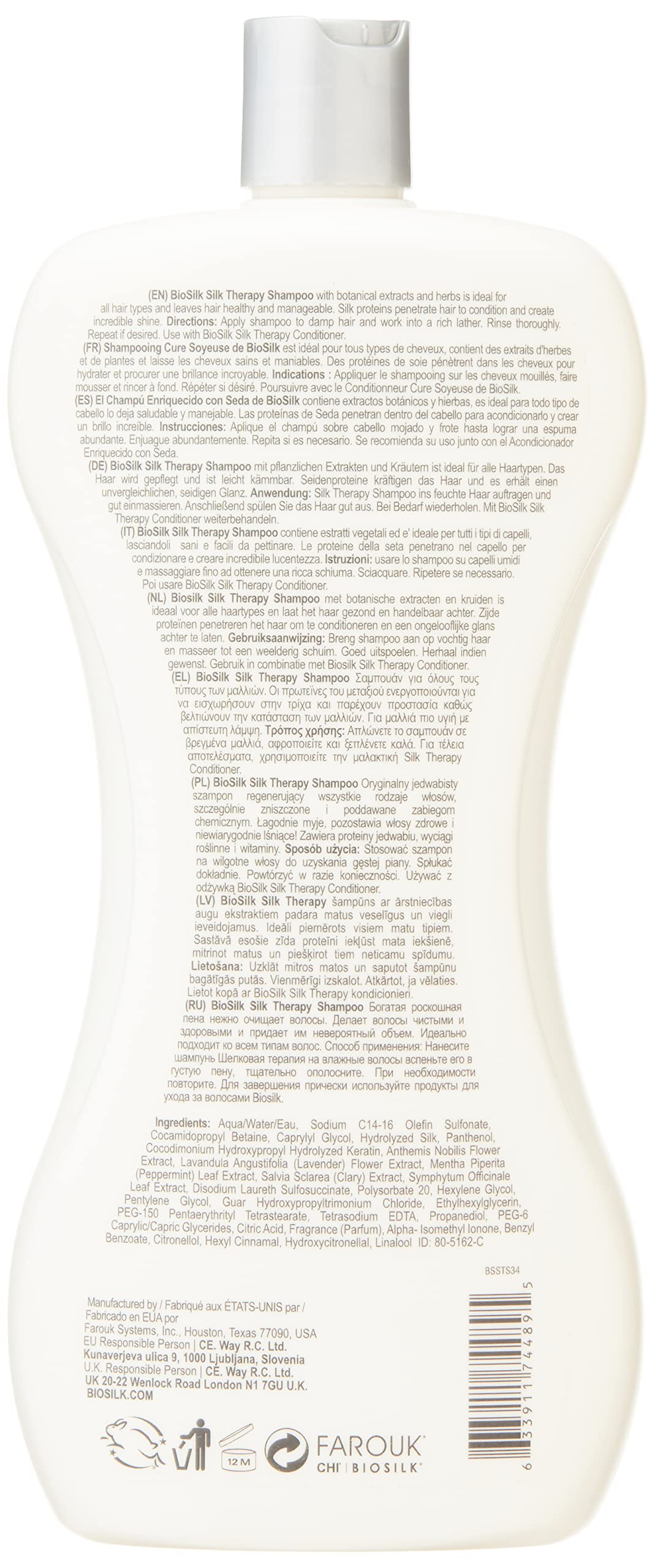 Foto 3 | Champú Biosilk Silk Therapy 1l - Venta Internacional.