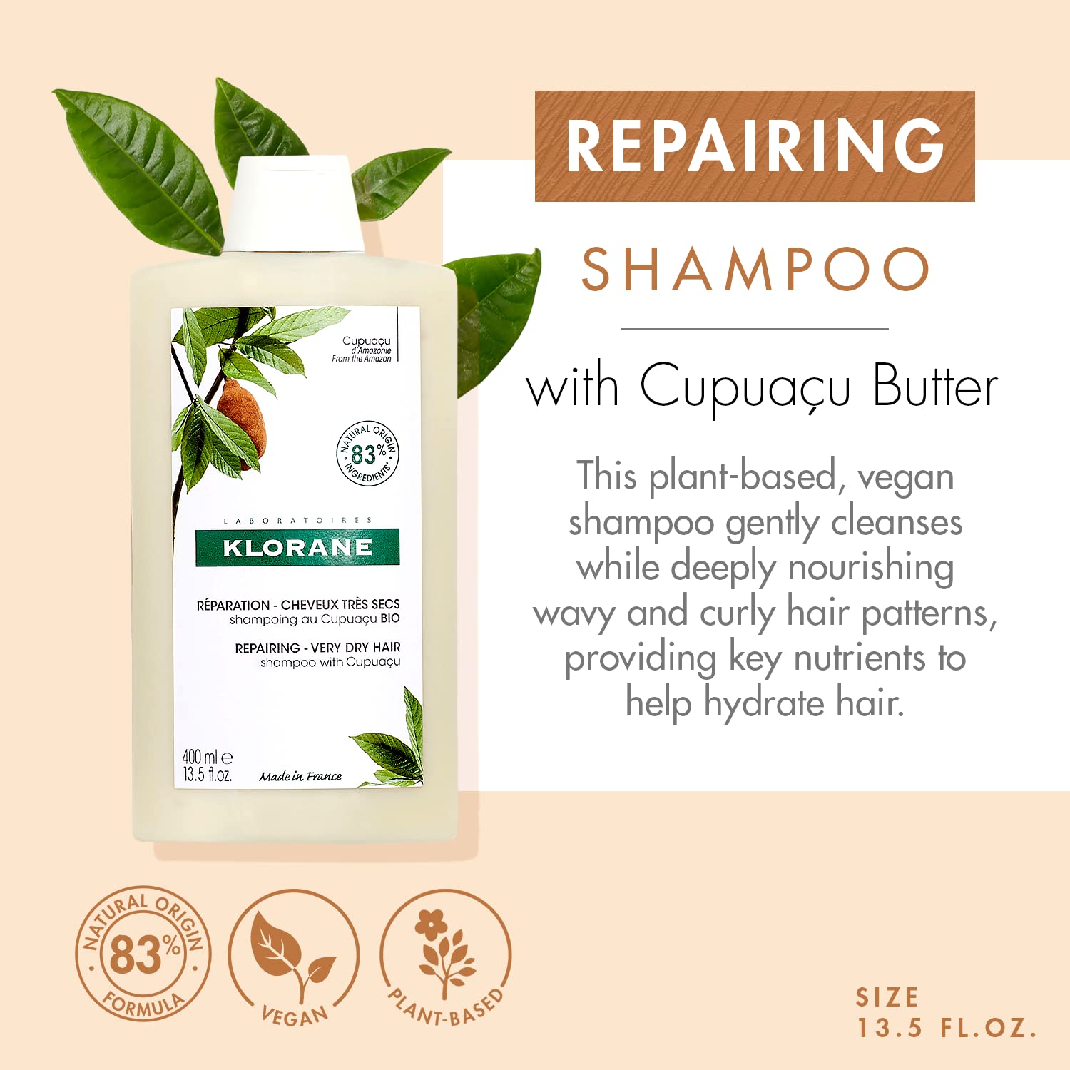 Foto 3 pulgar | Champú Klorane Nutritivo Y Reparador Con Cupuaçu Orgánico 400 Ml - Venta Internacional.
