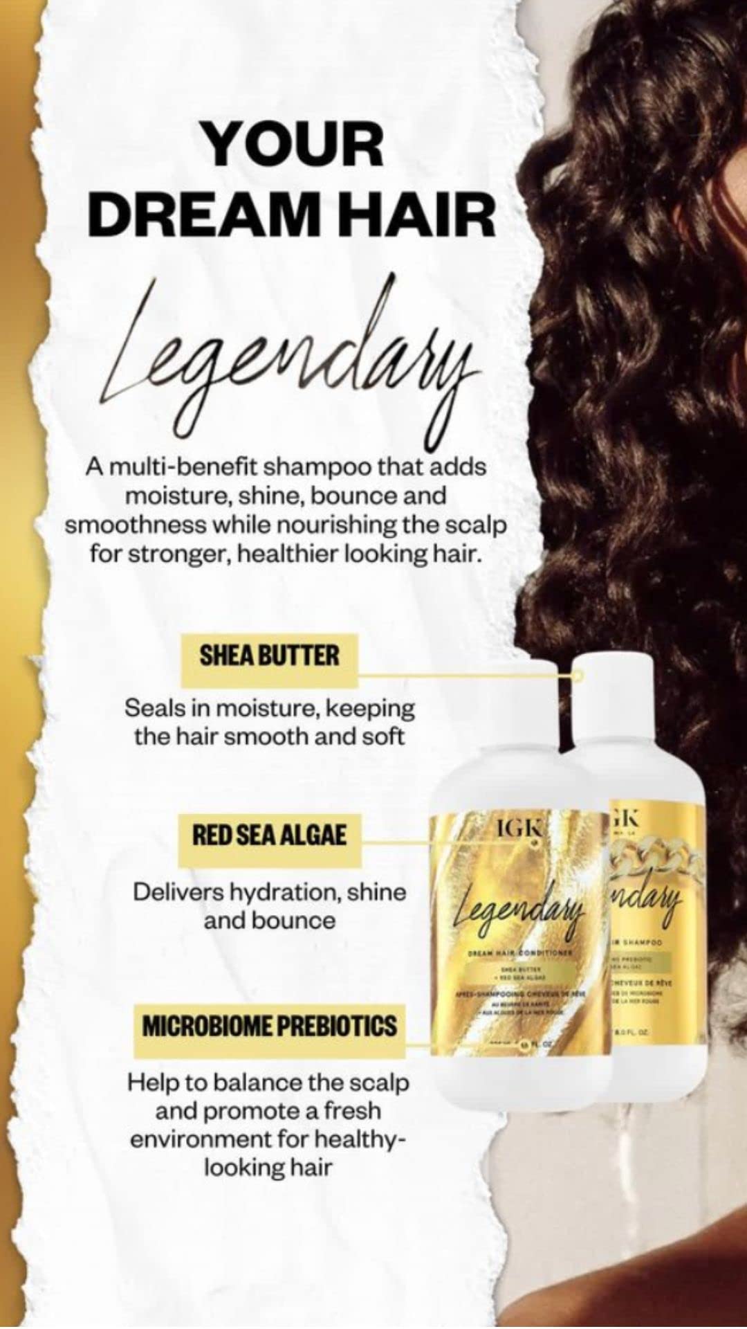 Foto 4 pulgar | Champú Igk Legendary Dream Hair 1l Para Todo Tipo De Cabello - Venta Internacional.