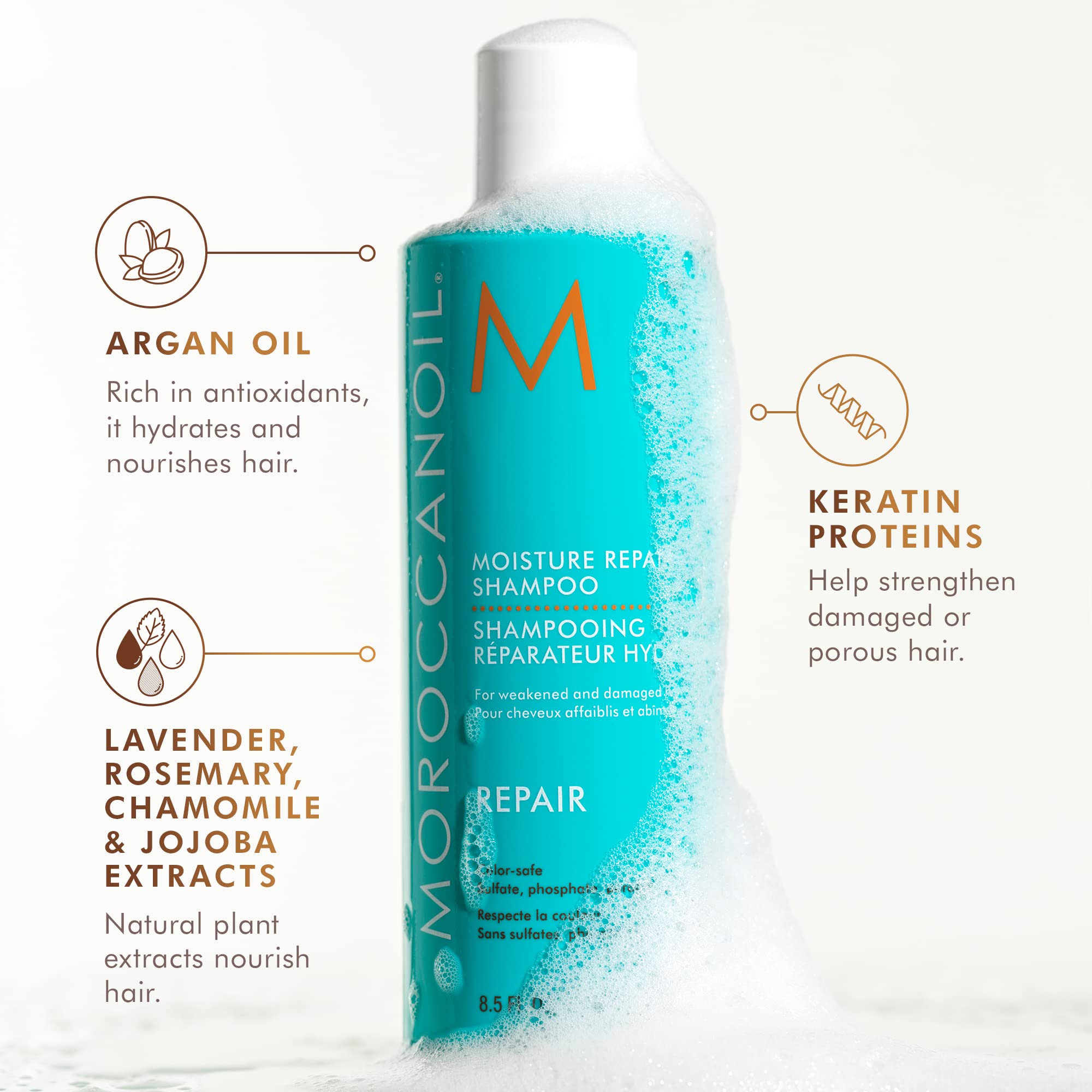 Foto 3 pulgar | Champú Moroccanoil Moisture Repair Para Cabello Dañado, 250 Ml - Venta Internacional.