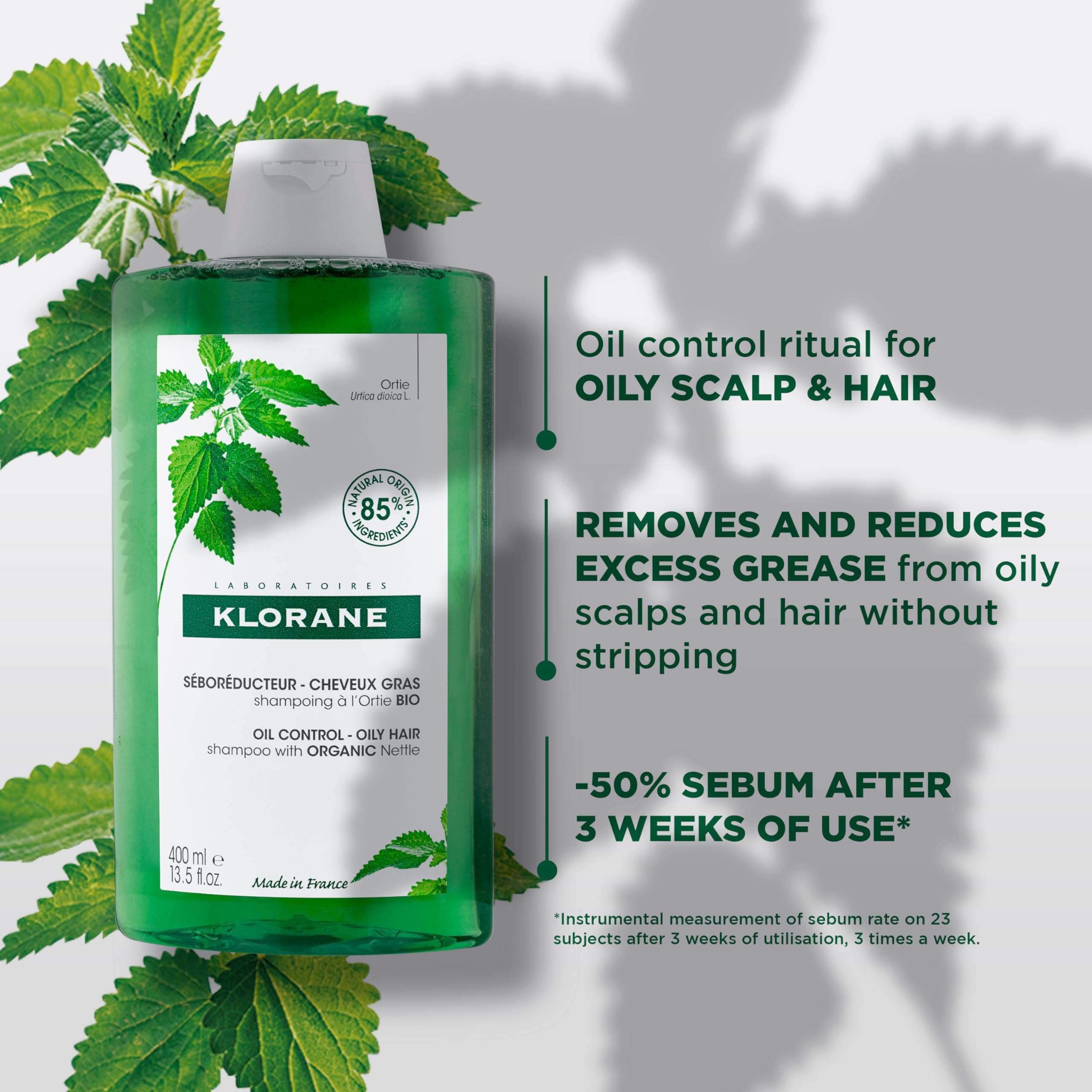Foto 2 | Champú Klorane Con Ortiga Para Cabello Graso 400 Ml - Venta Internacional.