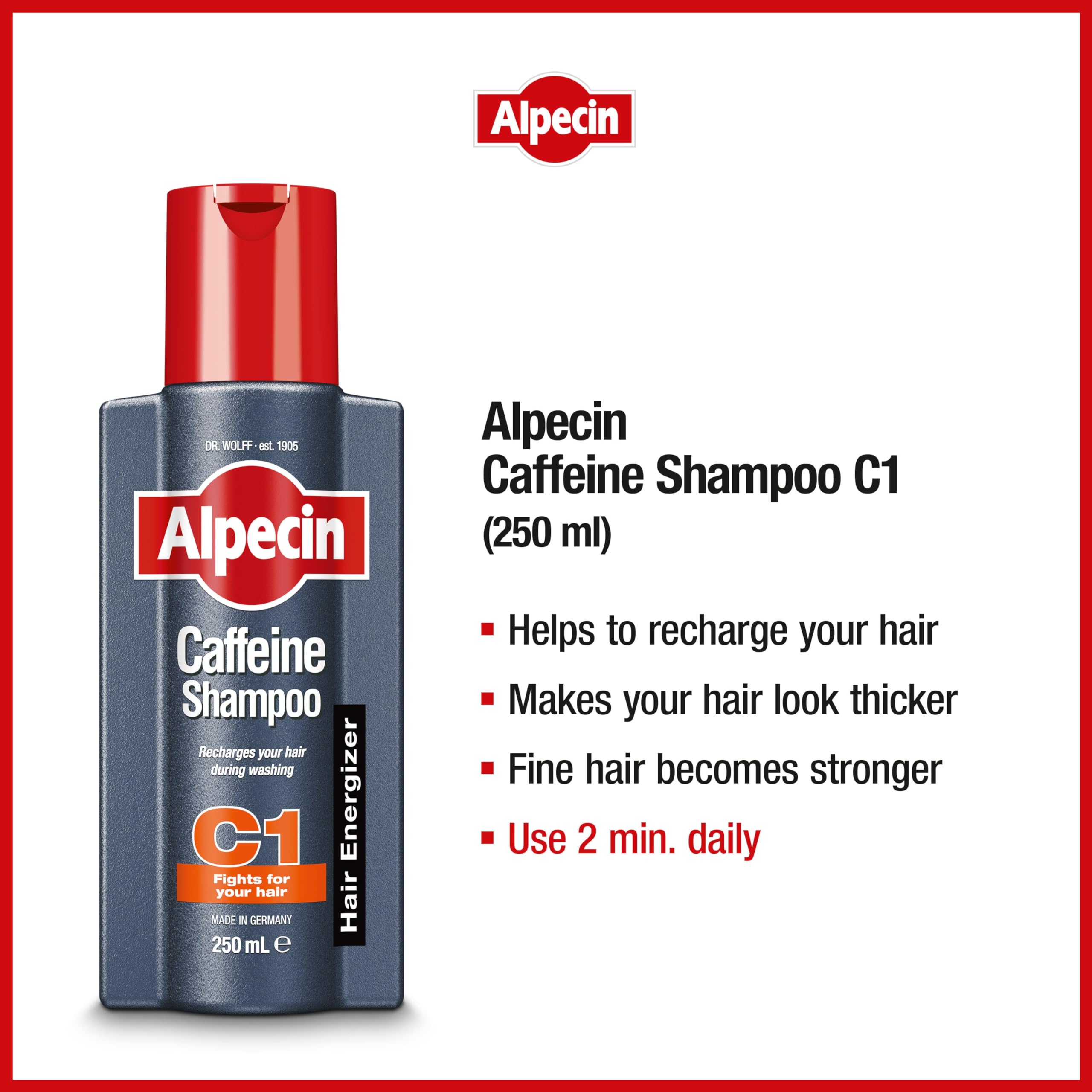 Foto 4 pulgar | Champú Alpecin C1 Con Cafeína De 250 Ml Que Promueve El Crecimiento Natural Del Cabello - Venta Internacional.