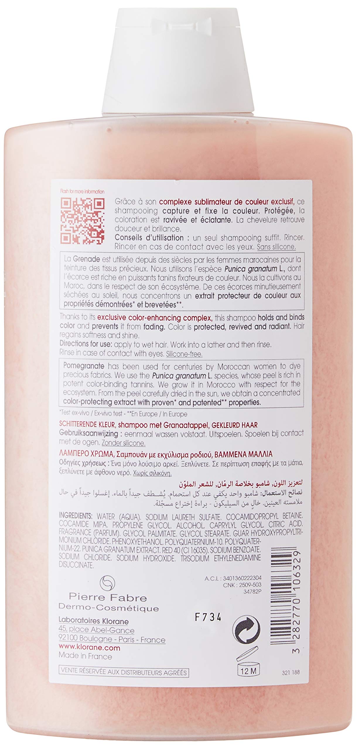 Foto 2 | Champú Klorane Con Granada 400 Ml - Venta Internacional.