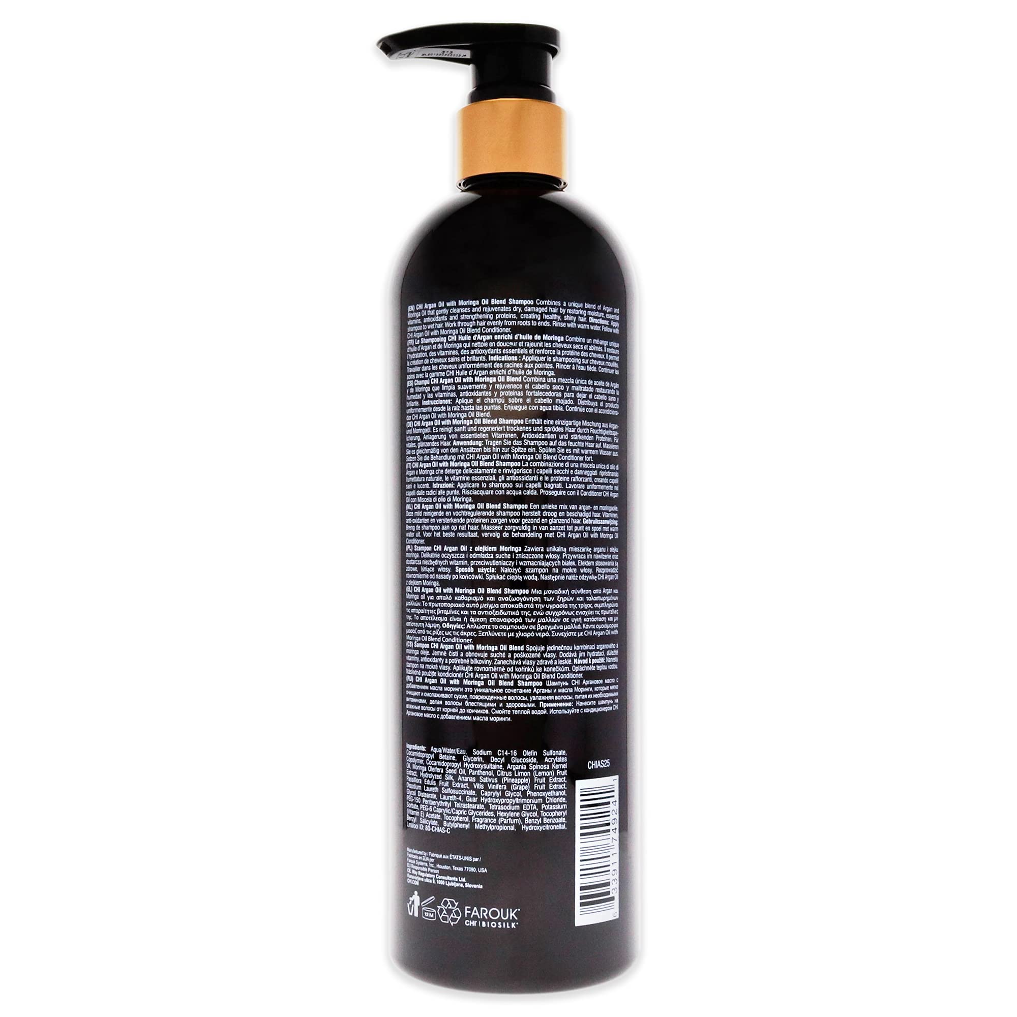 Foto 2 | Champú Chi Con Aceite De Argán Más Aceite De Moringa, 750 Ml, Unisex - Venta Internacional.