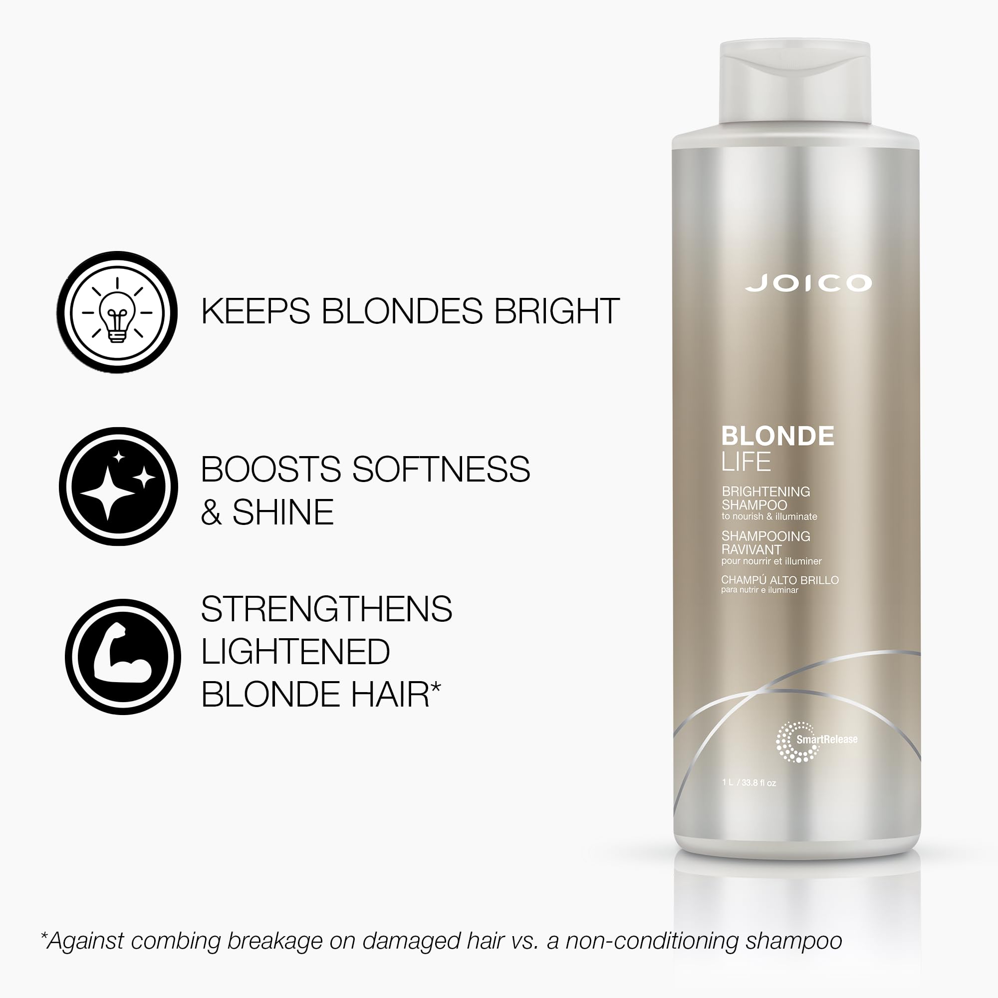 Foto 3 pulgar | Champú Joico Blonde Life Brightening Para Cabello Rubio, 1 Litro - Venta Internacional.