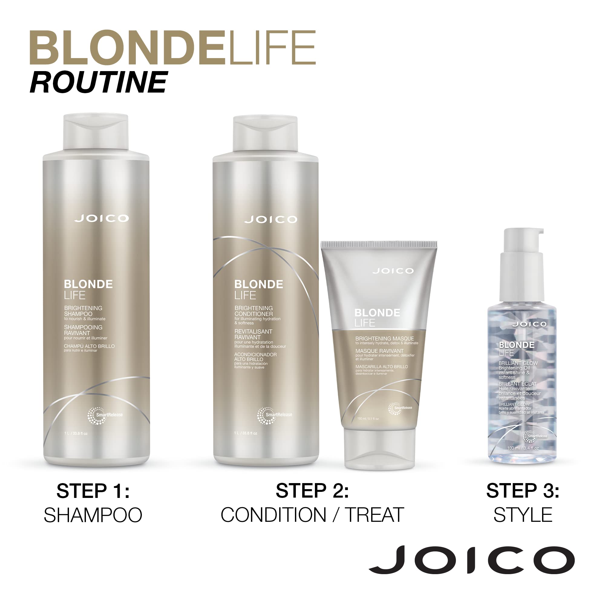 Foto 6 pulgar | Champú Joico Blonde Life Brightening Para Cabello Rubio, 1 Litro - Venta Internacional.
