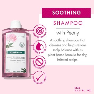 Foto 2 | Champú Klorane Con Peonía Soothing Relief 400 Ml Para Cuero Cabelludo Seco - Venta Internacional.
