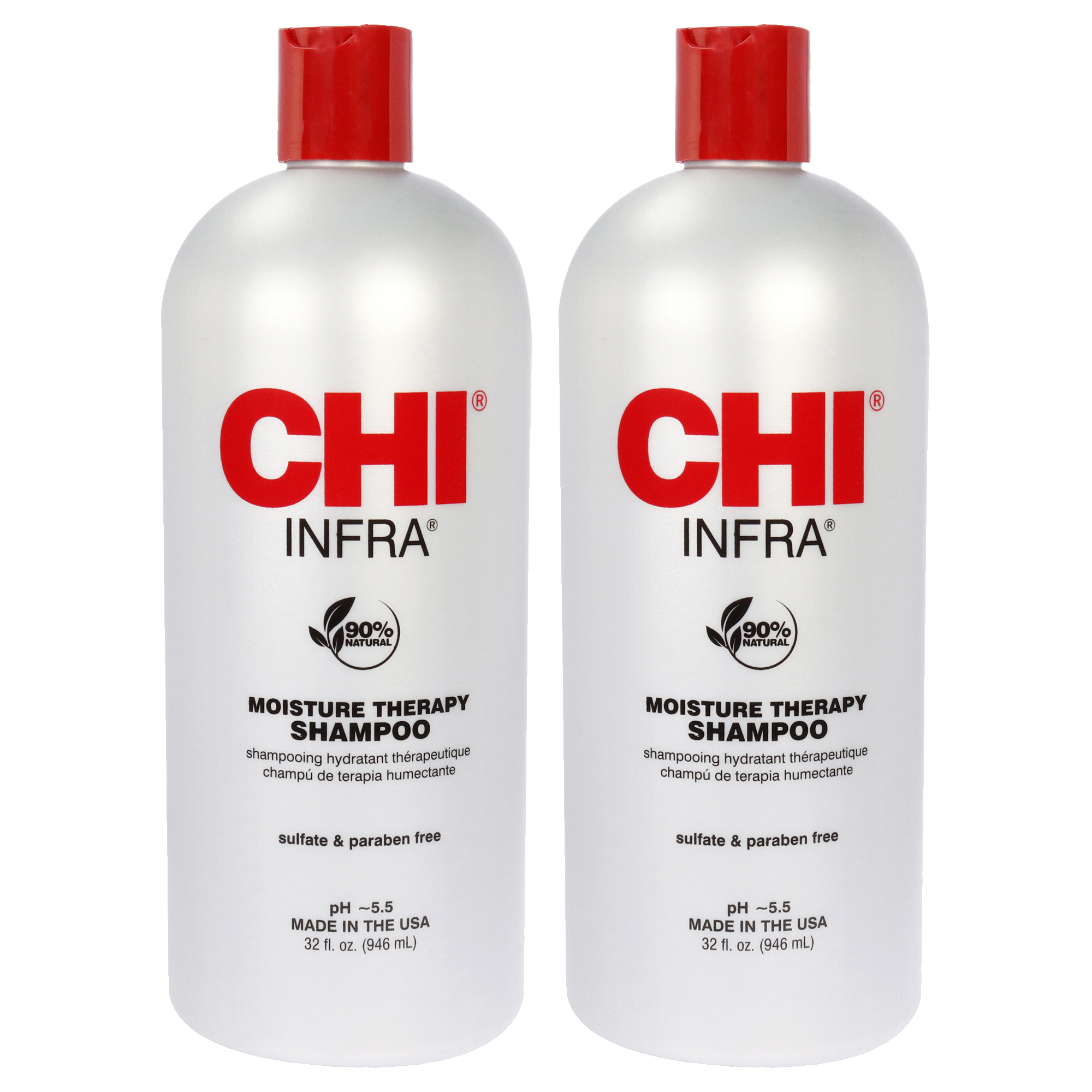 Foto 2 pulgar | Moisture Therapy Infra Shampoo De Chi Para Unisex - 32 Oz Shampoo - Pack De 2 - Venta Internacional.