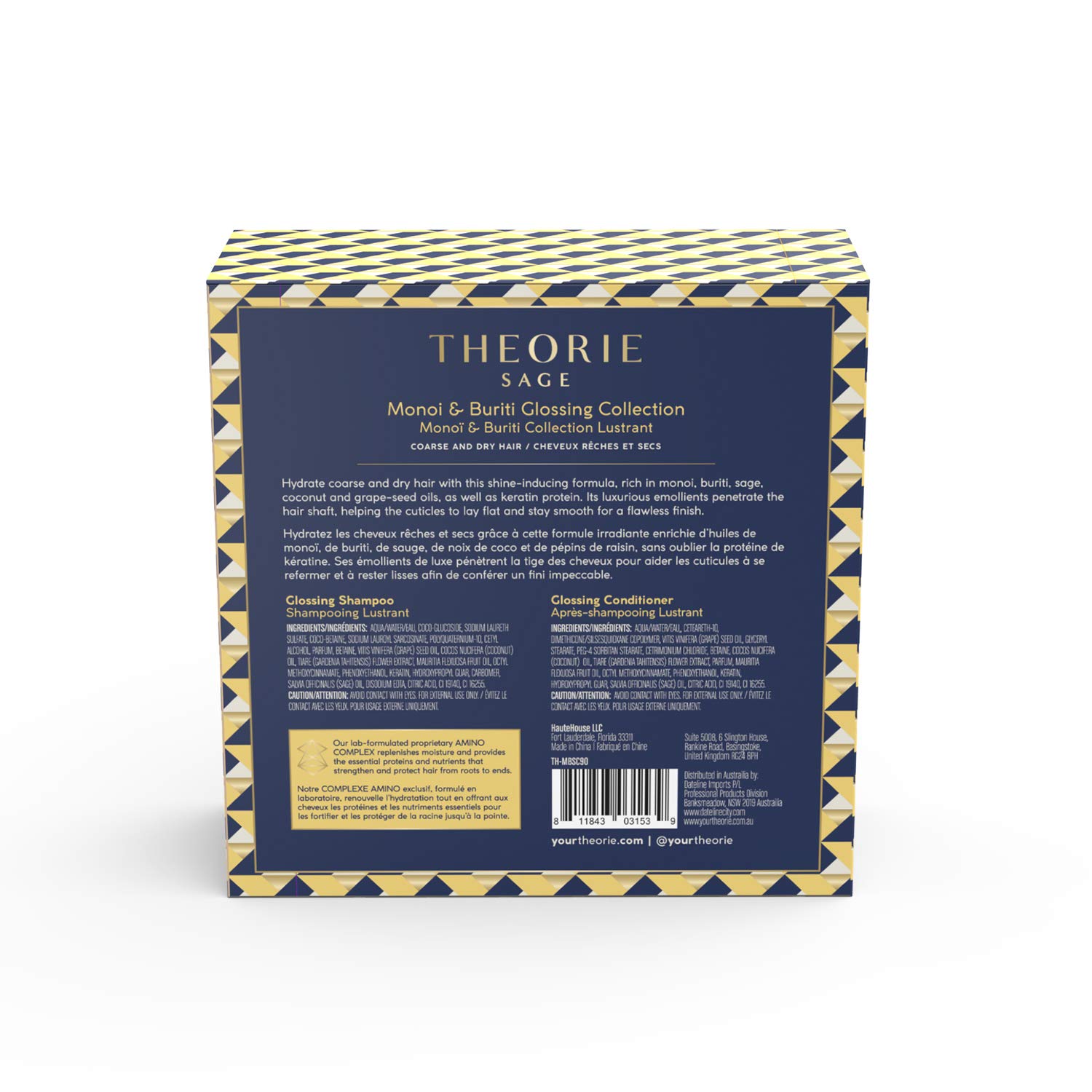 Foto 2 | Champú Y Acondicionador Glossing Travel Set Theorie Monoi & Buriti - Venta Internacional.