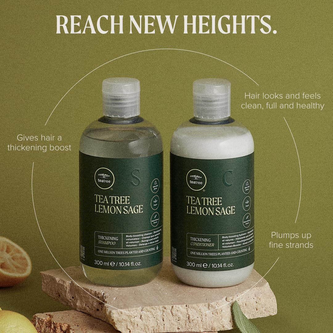 Foto 4 pulgar | Champú De Árbol De Té, Limón Y Salvia, Espesante, 300 Ml, Para Cabello Fino - Venta Internacional.