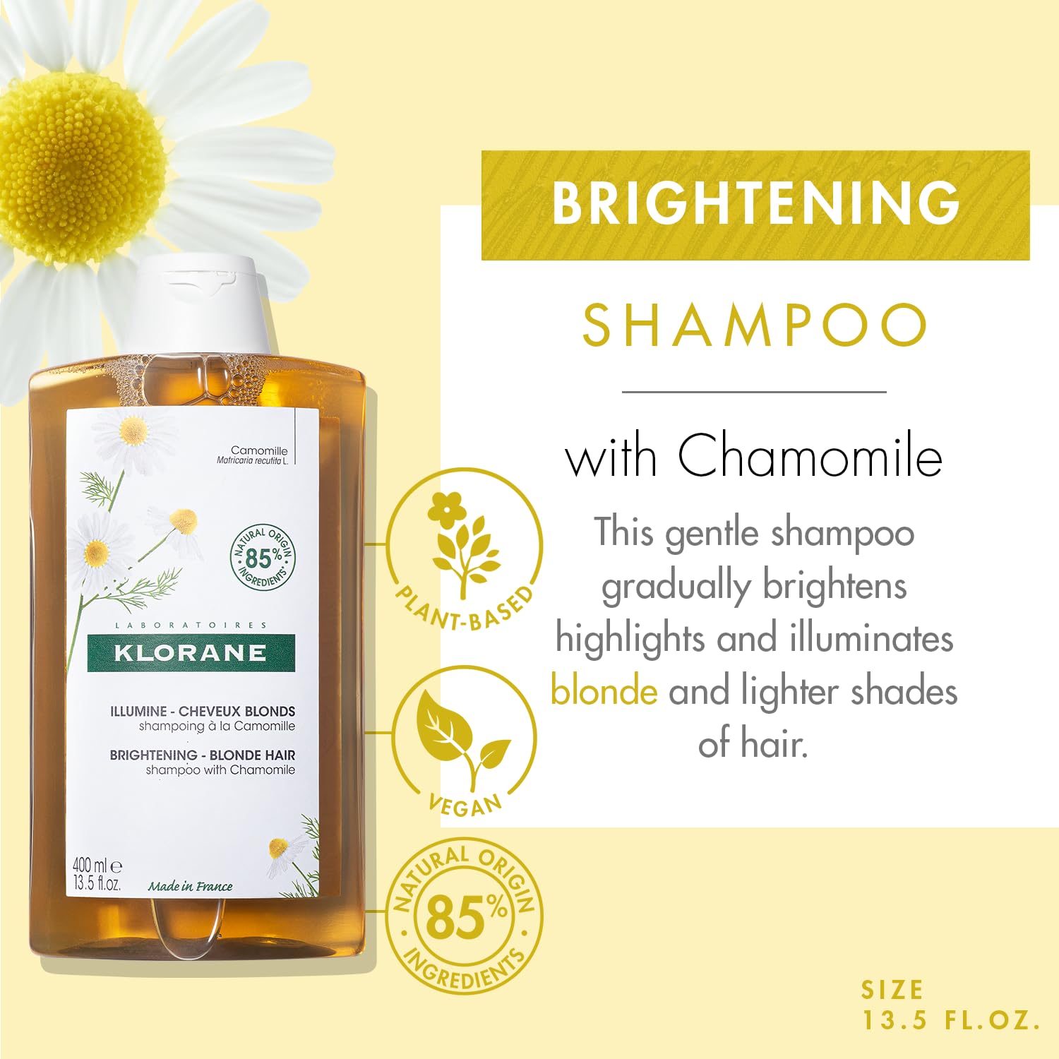 Foto 2 | Champú Klorane Brightening Con Manzanilla 400 Ml - Venta Internacional.