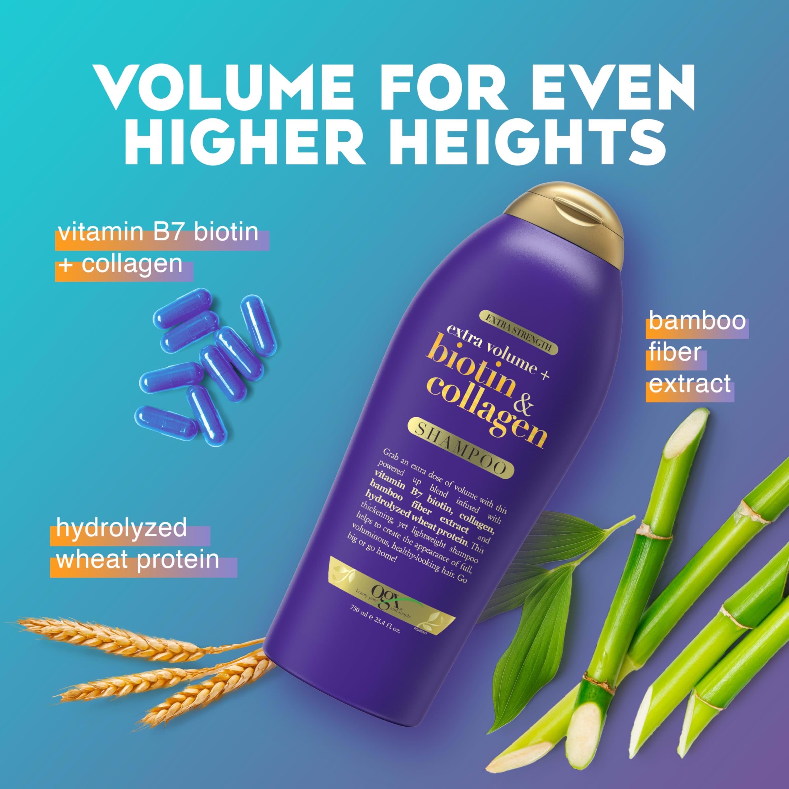Foto 4 pulgar | Champú Ogx Con Biotina Y Colágeno Extra Fuerte Para Dar Volumen, 750 Ml - Venta Internacional.