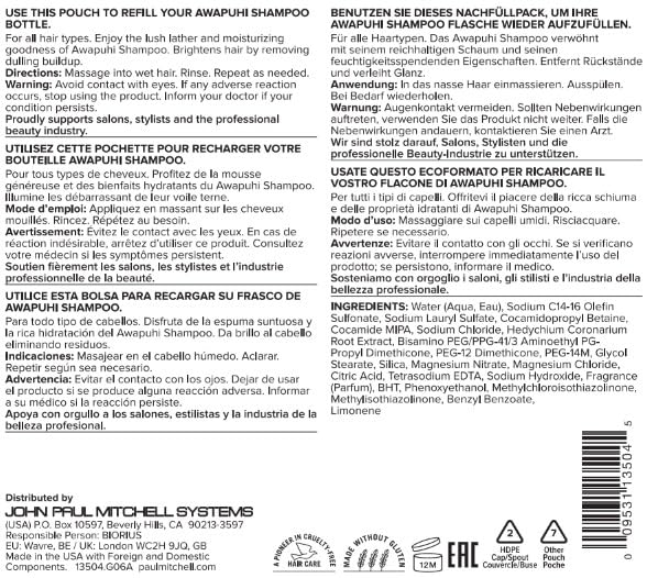 Foto 7 | Champú Paul Mitchell Awapuhi Original Wash De 1 Litro Que Equilibra La Humedad - Venta Internacional.