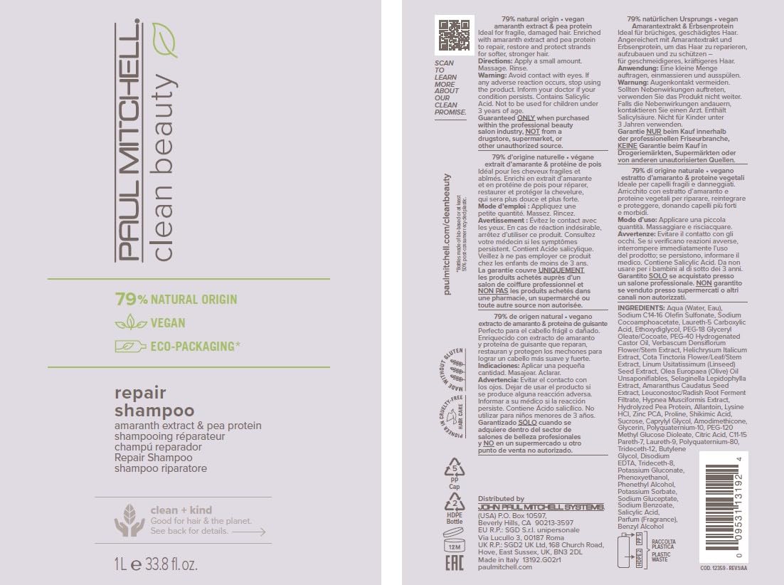 Foto 8 pulgar | Champú Paul Mitchell Clean Beauty Repair 1l - Venta Internacional.