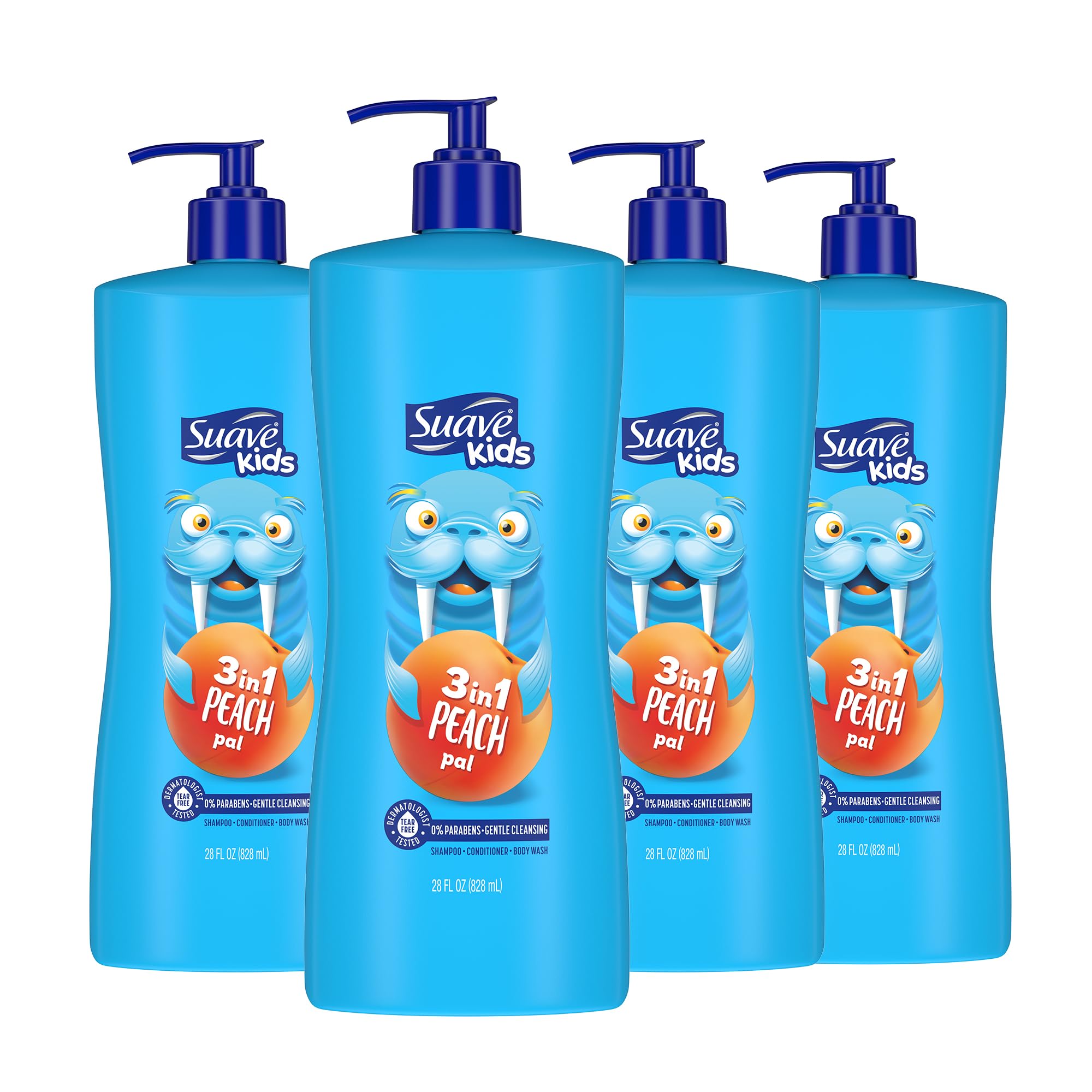 Foto 2 pulgar | Champú, Gel De Baño Y Acondicionador 3 En 1 Suave Kids Peach 800 Ml X 4 - Venta Internacional.