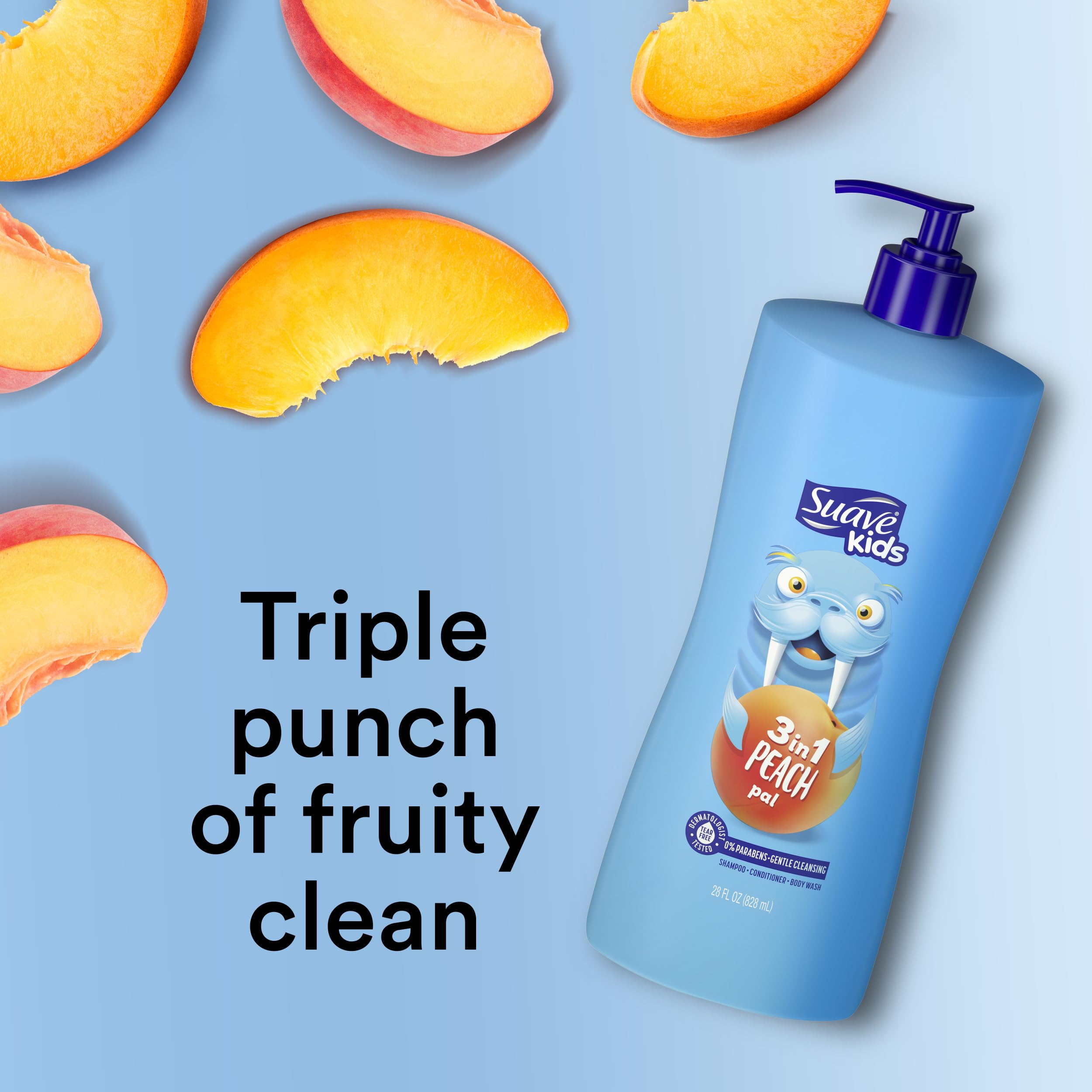 Foto 3 pulgar | Champú, Gel De Baño Y Acondicionador 3 En 1 Suave Kids Peach 800 Ml X 4 - Venta Internacional.