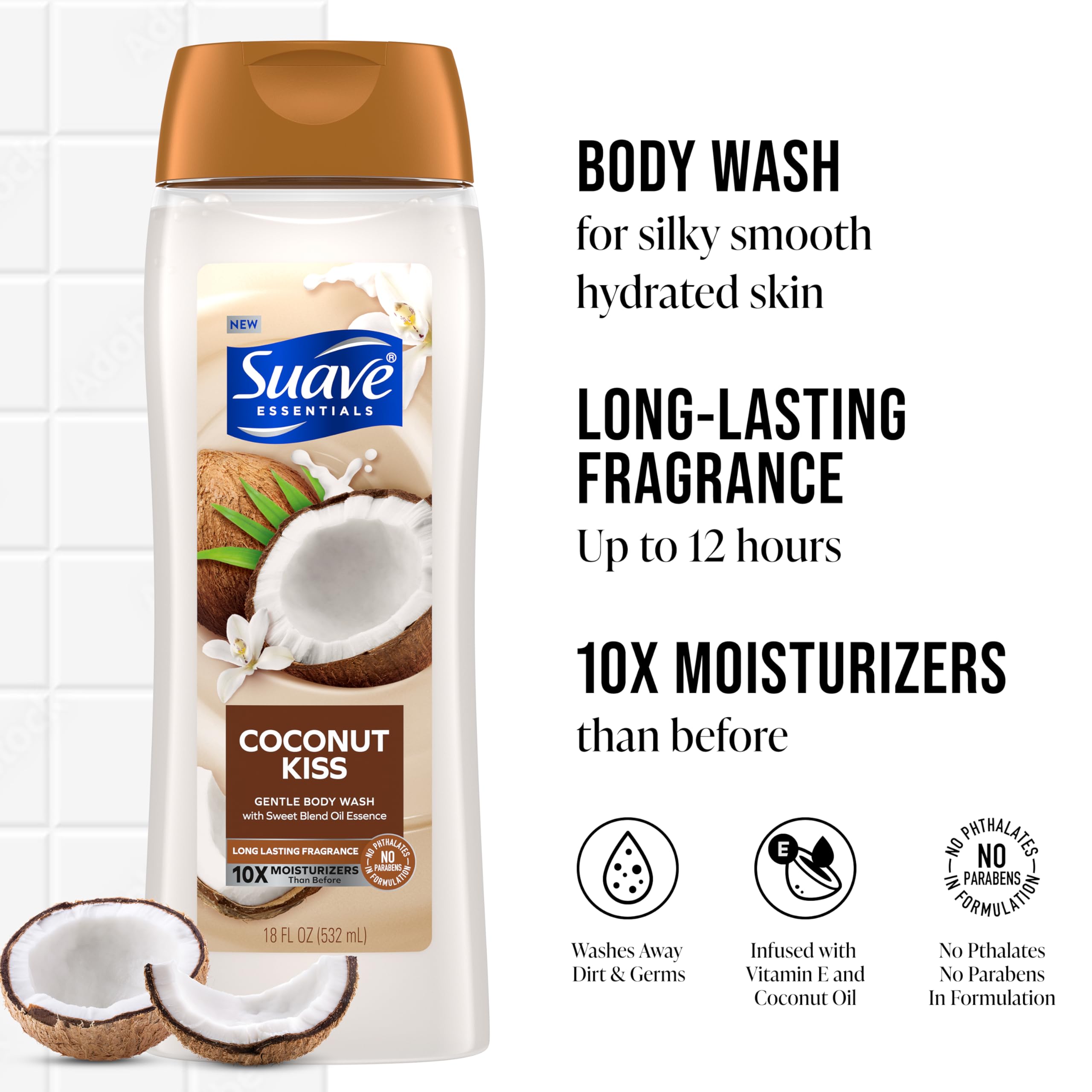 Foto 3 pulgar | Gel De Baño Suave Hidratante Coconut Kiss Women 530ml X6 - Venta Internacional.