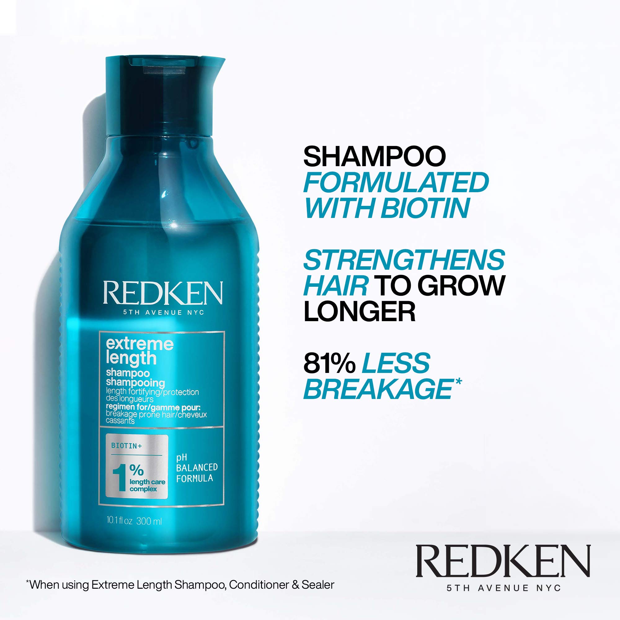 Foto 4 pulgar | Champú Redken Extreme Length Para El Crecimiento Del Cabello, 300 Ml - Venta Internacional.