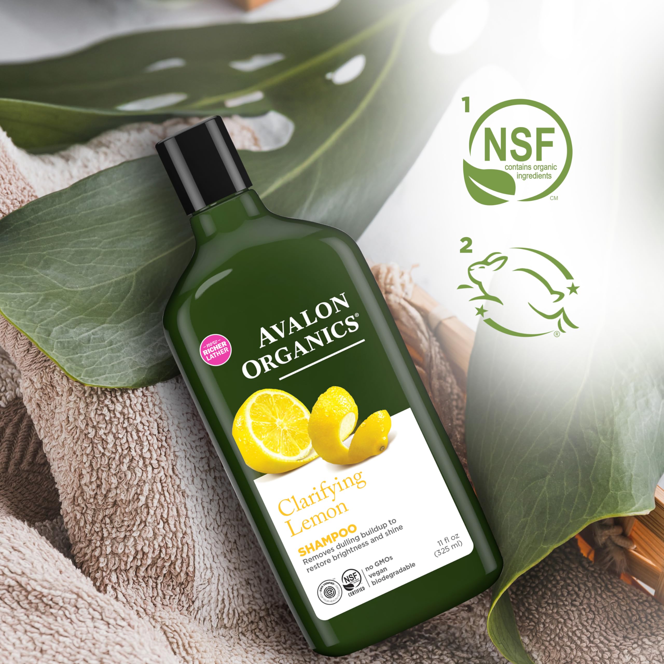 Foto 7 pulgar | Champú Avalon Organics Clarifying Lemon 325 Ml - Venta Internacional.