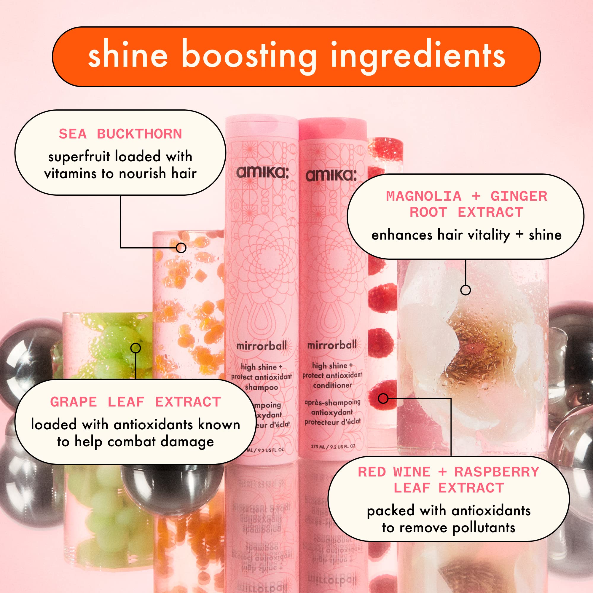 Foto 5 pulgar | Champú Amika Mirrorball High Shine + Protect Antioxidant 1000 Ml - Venta Internacional.