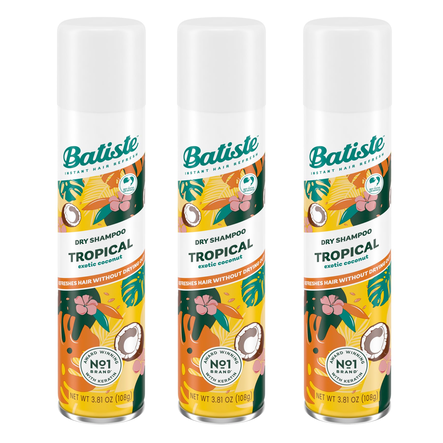 Champú Seco Batiste Tropical 113 Ml, Paquete De 3 - Venta Internacional.