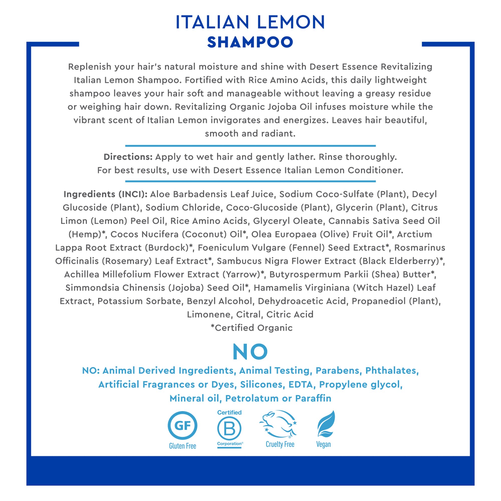 Foto 6 pulgar | Champú Desert Essence Italian Lemon 240 Ml Revitalizante - Venta Internacional.