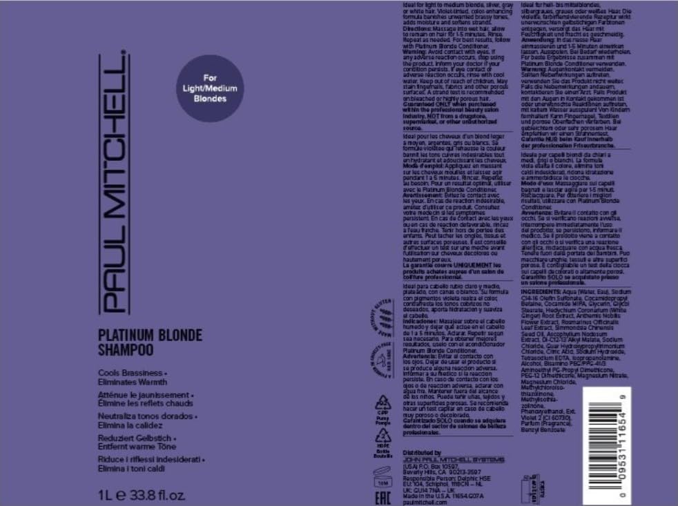 Foto 8 pulgar | Champú Paul Mitchell Platinum Blonde Purple 1l - Venta Internacional.