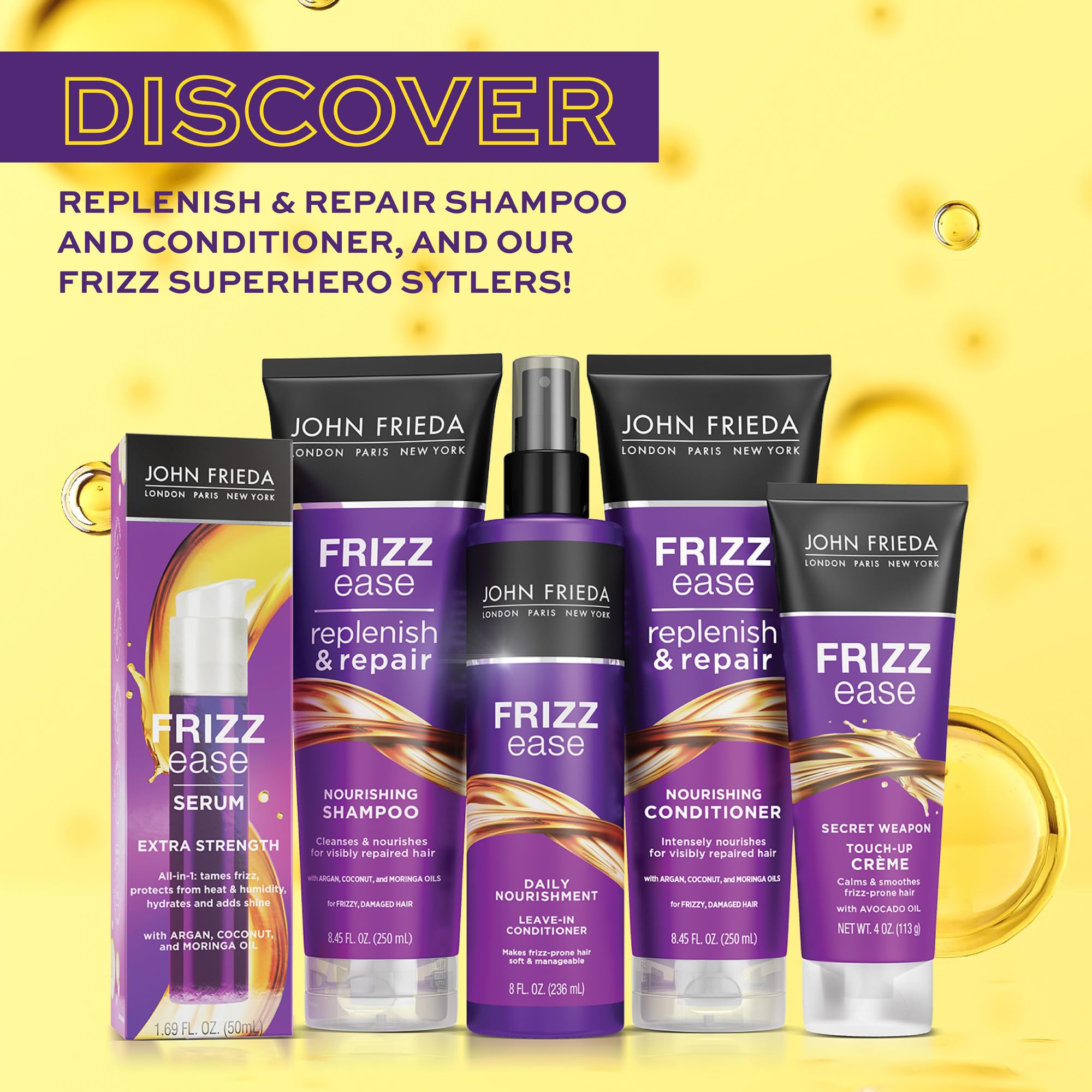 Foto 5 pulgar | Champú John Frieda Anti Frizz Con Aceite De Argán Y Coco 250 Ml - Venta Internacional.