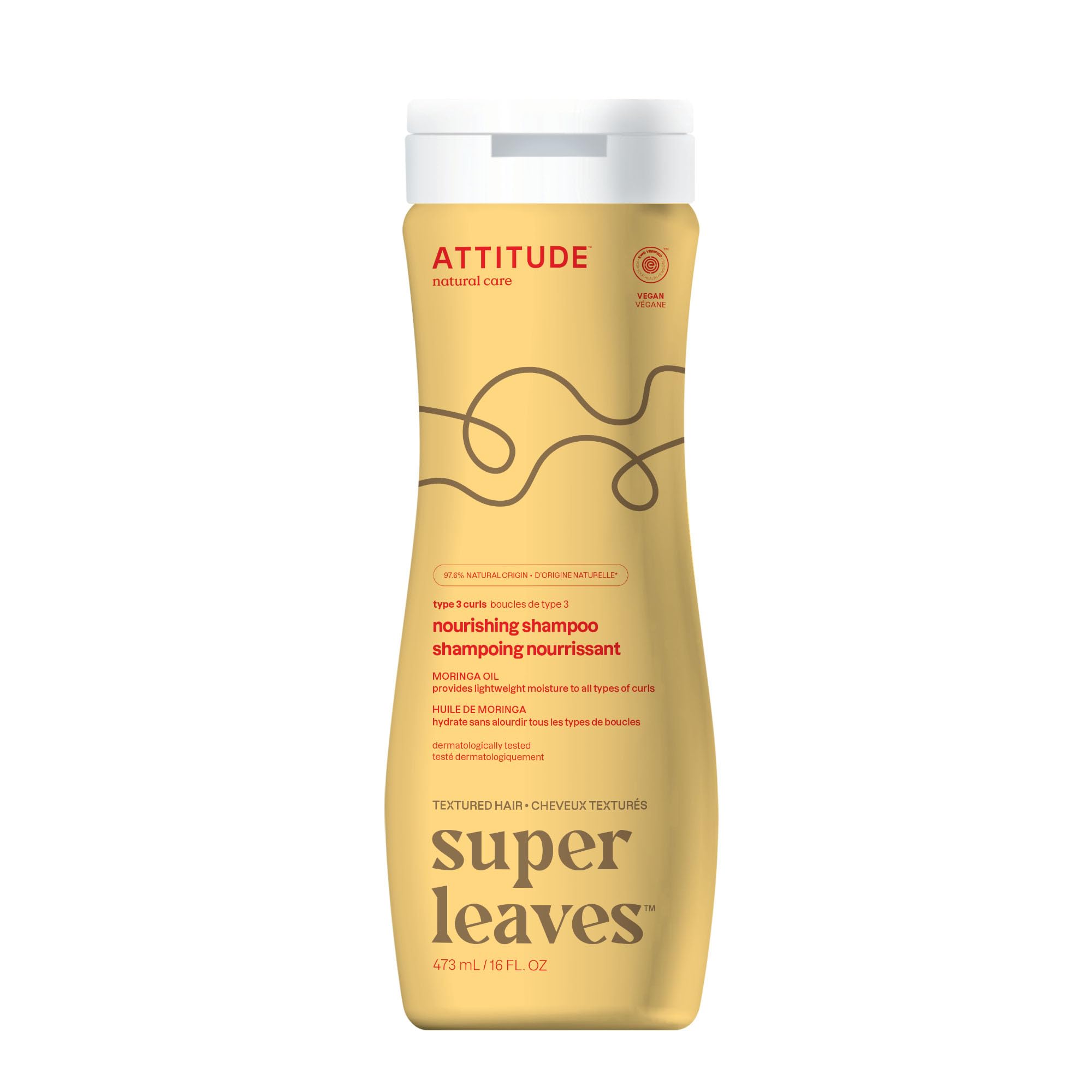 Champú Attitude Nutritivo Para Cabello Rizado Con Aceite De Moringa 480 Ml - Venta Internacional.