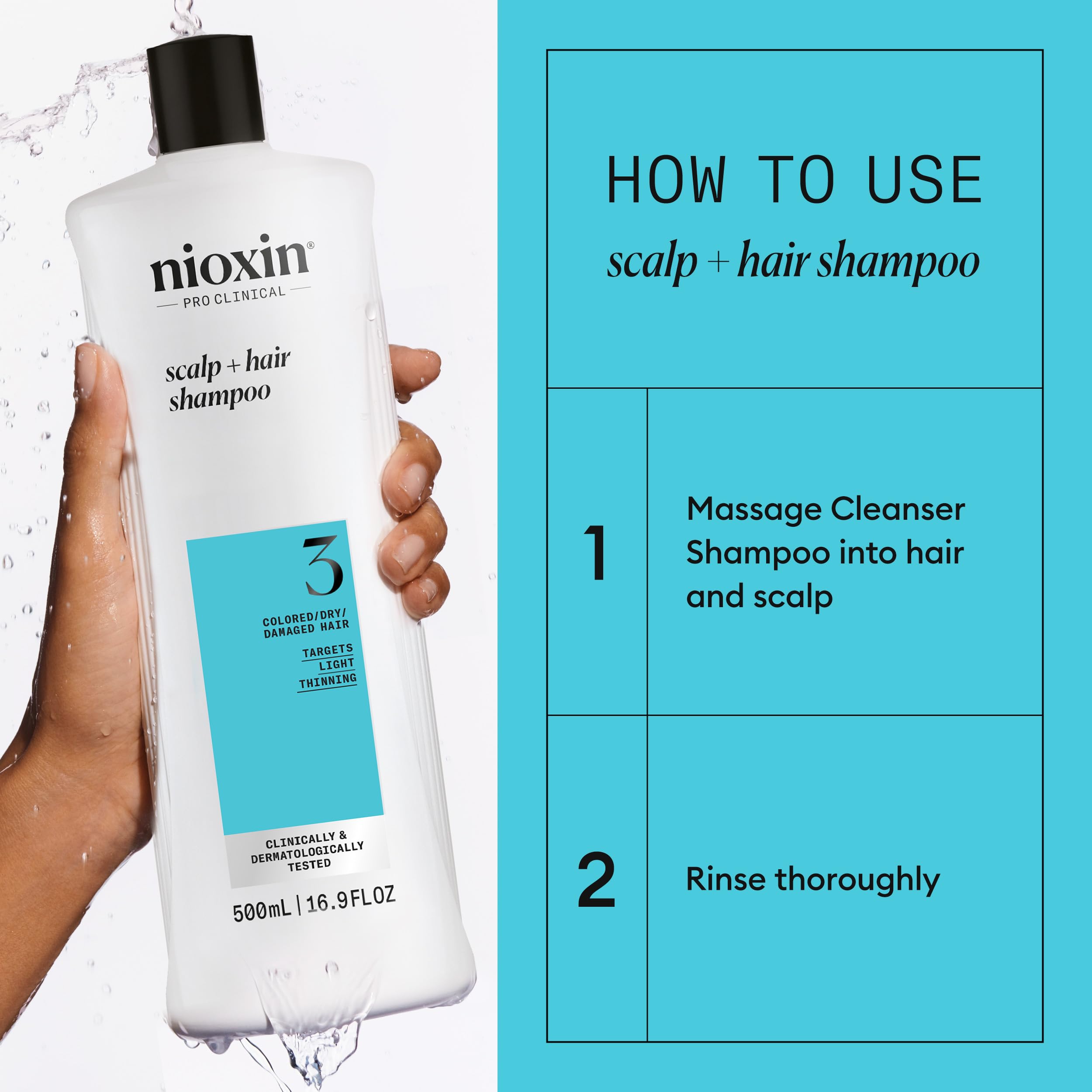 Foto 6 pulgar | Shampoo Nioxin System 3, Limpiador Para Cabello Teñido, 500 Ml - Venta Internacional.