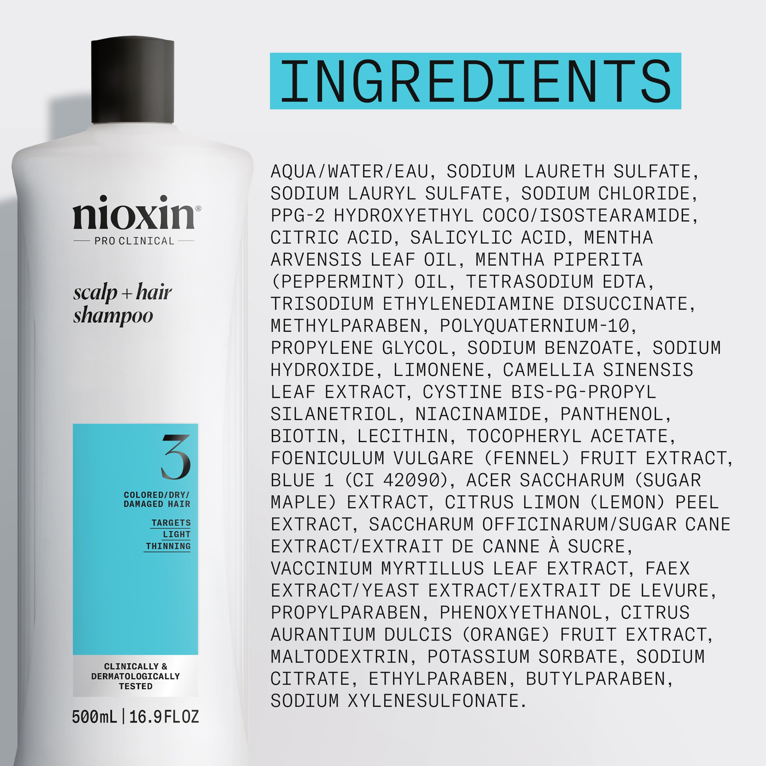 Foto 8 pulgar | Shampoo Nioxin System 3, Limpiador Para Cabello Teñido, 500 Ml - Venta Internacional.