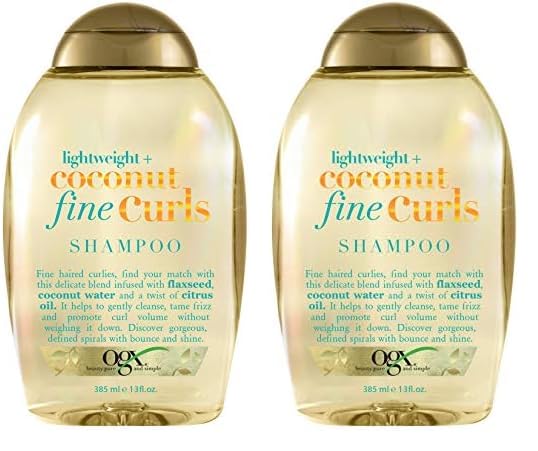 Shampoo Ogx Lightweight + Coconut Fine Curls 385 Ml (paquete De 2) - Venta Internacional.