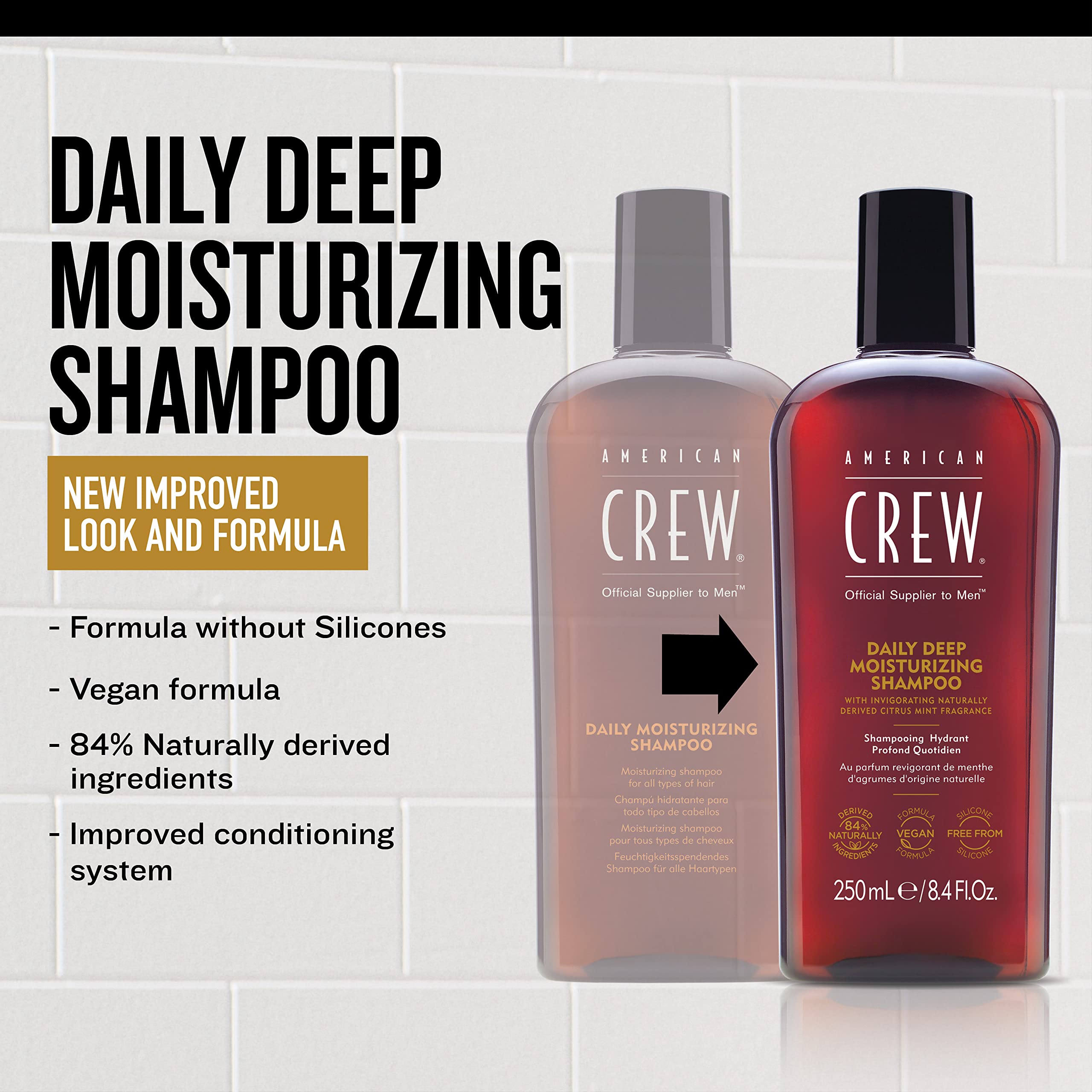 Foto 2 | Shampoo American Crew Hidratante Profundo Diario De 250 Ml Para Hombres - Venta Internacional.