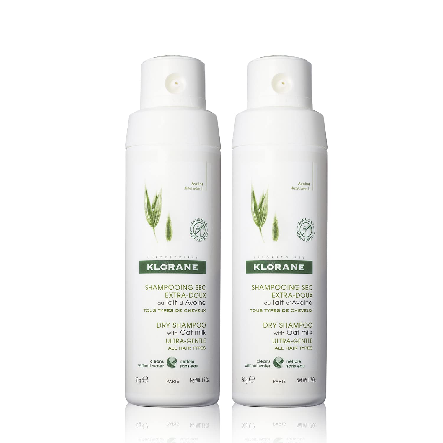 Champú Seco Klorane Con Leche De Avena Sin Aerosol Para Todo Tipo De Cabello - Venta Internacional.