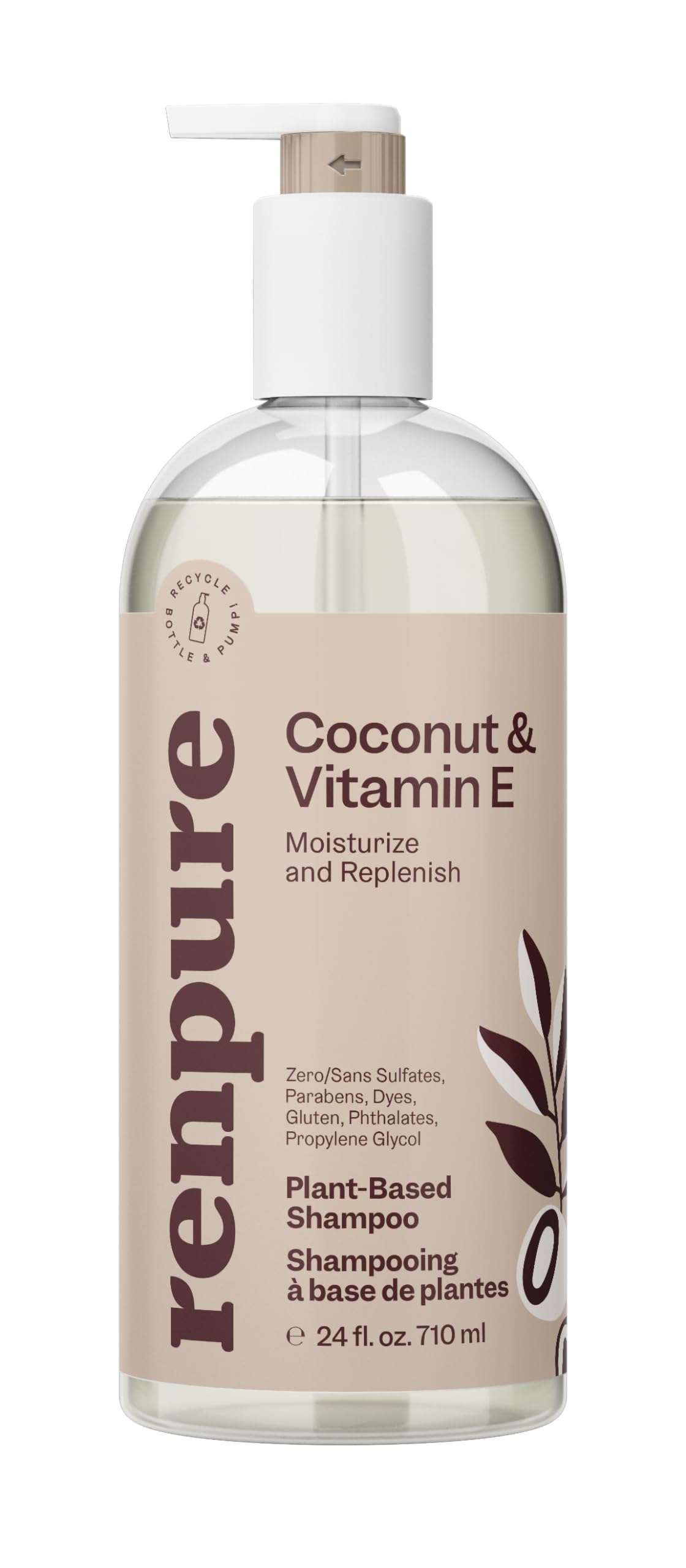 Foto 1 | Champú Renpure A Base De Plantas De Coco Y Vitamina E 710 Ml - Venta Internacional.