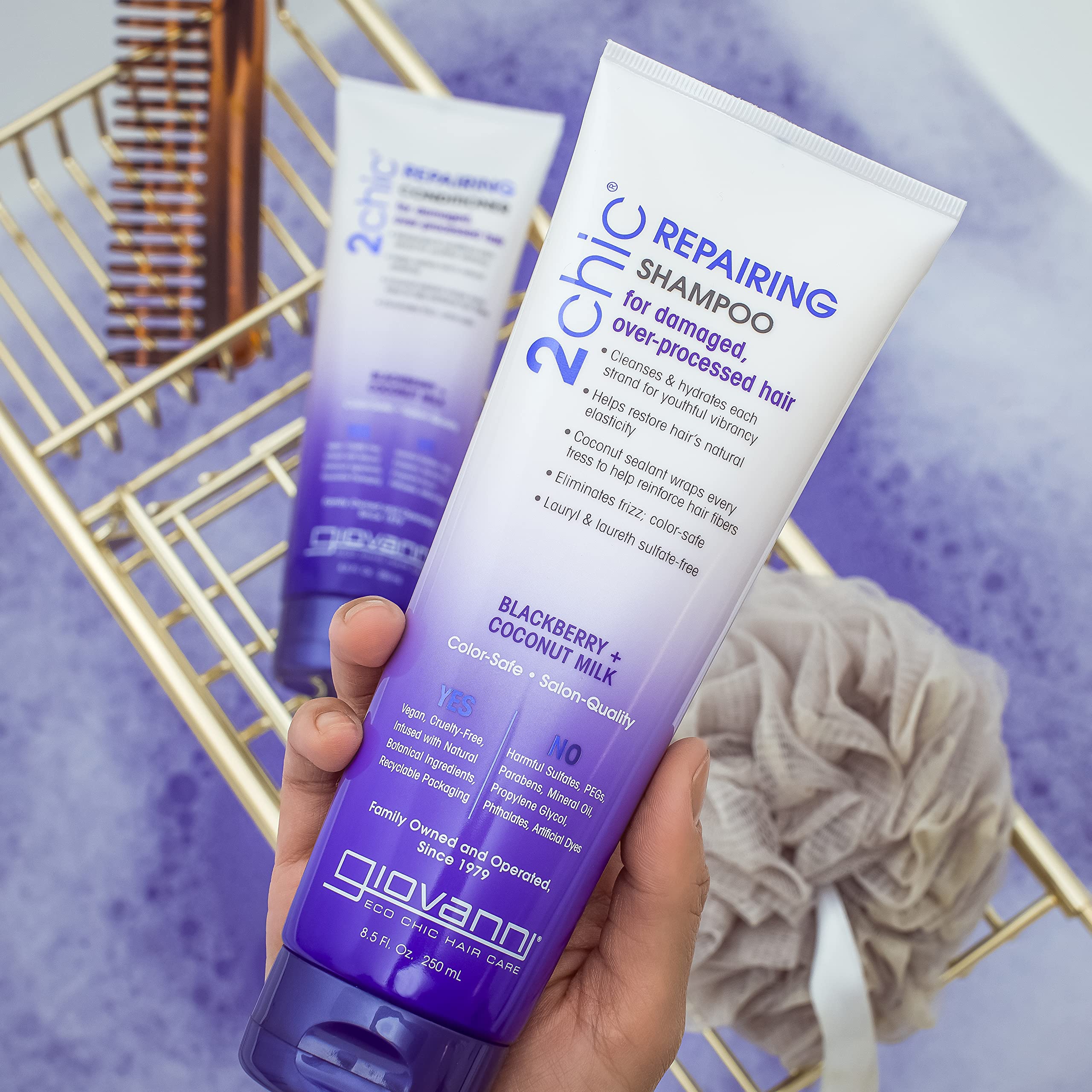 Foto 5 pulgar | Set De Champú Giovanni 2chic Ultrareparador Para Cabello Dañado 250 Ml - Venta Internacional.