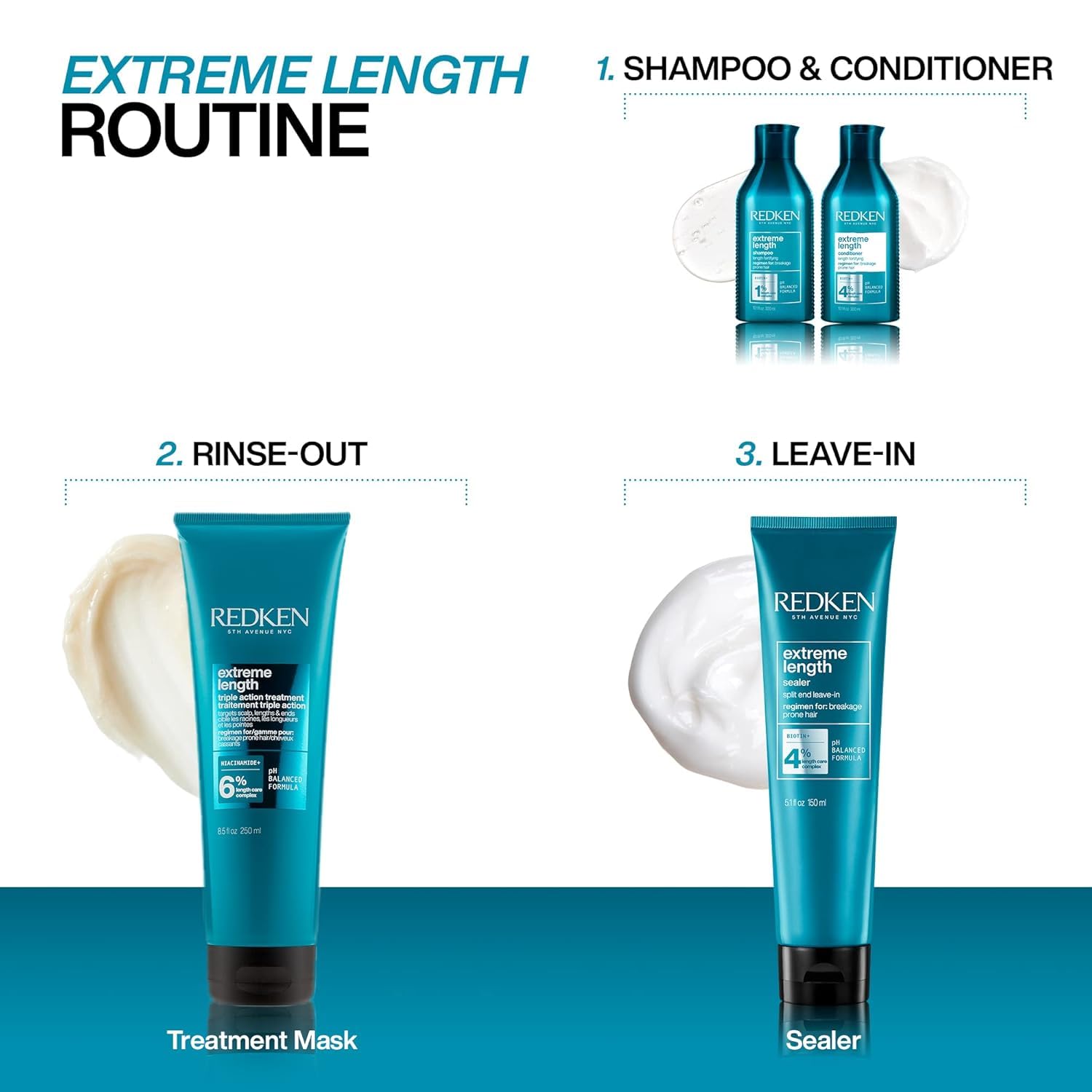 Foto 4 | Champú Redken Extreme Length Para El Crecimiento Del Cabello, 1 Litro - Venta Internacional.