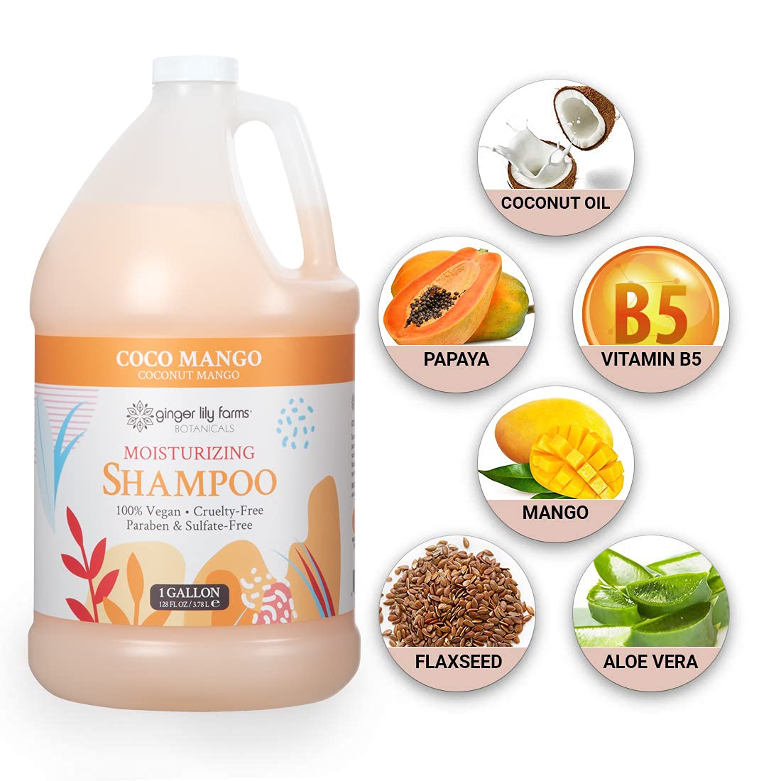 Foto 6 pulgar | Champú Ginger Lily Farms Botanicals Coco Mango 3,8 L - Venta Internacional.