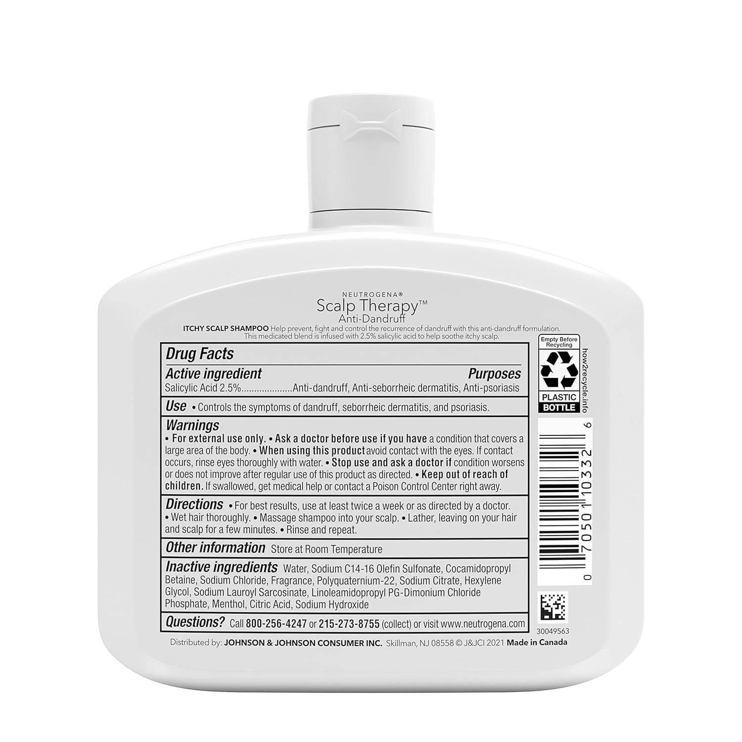 Foto 2 | Champú Neutrogena Scalp Therapy Anticaspa 75 Ml Con Ácido Salicílico Al 2,5% - Venta Internacional.