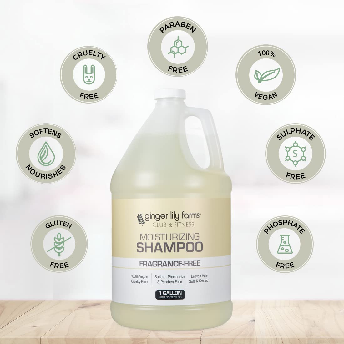 Foto 5 pulgar | Champú Hidratante Ginger Lily Farms Club & Fitness 3,8 L - Venta Internacional.