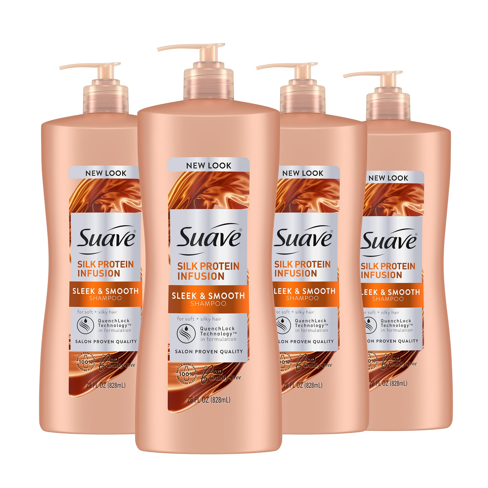 Champú Suave Silk Protein Infusion Sleek & Smooth 800 Ml X4 - Venta Internacional.