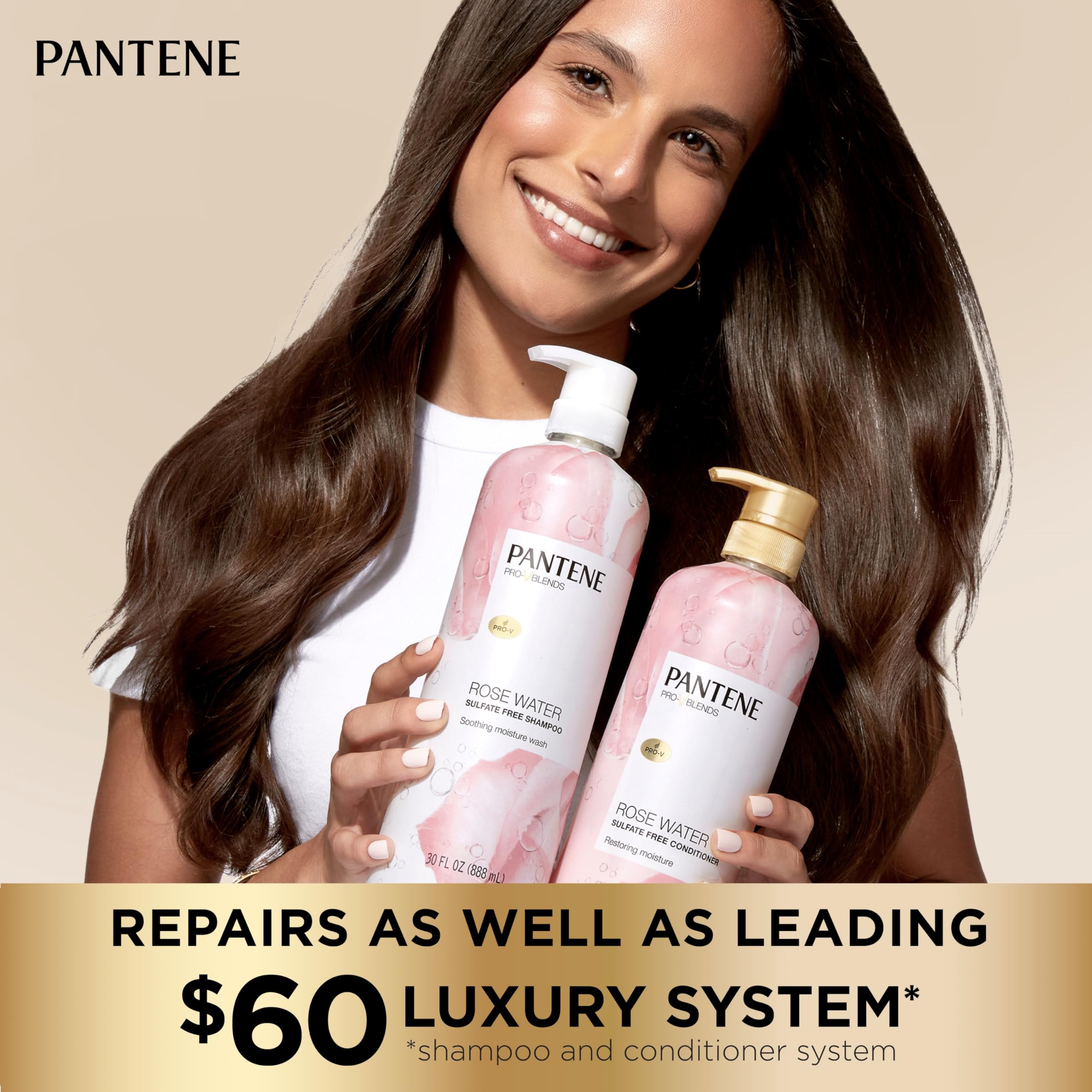 Foto 5 pulgar | Champú Pantene Sin Sulfato De Agua De Rosas 880 Ml Con Vitamina B5 - Venta Internacional.