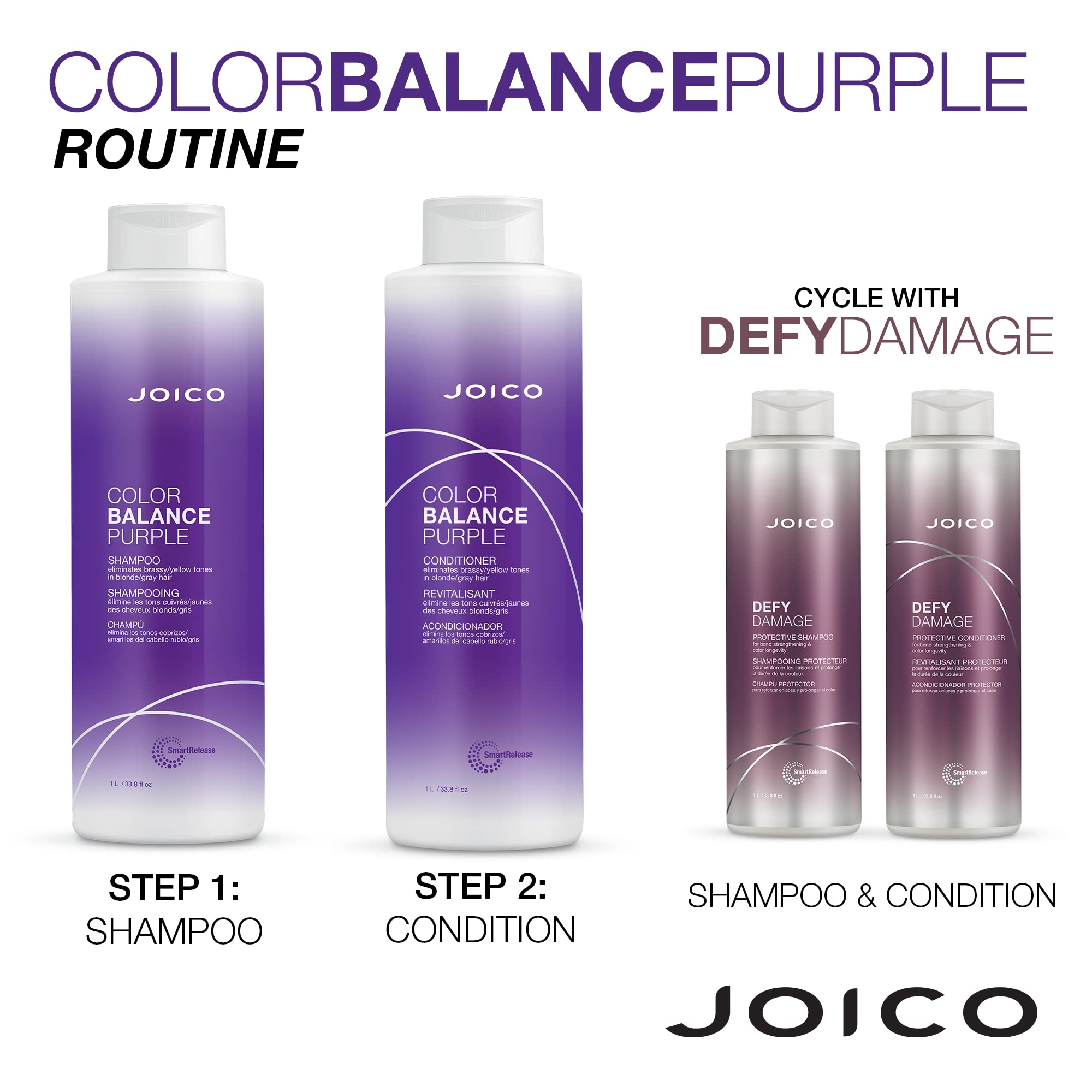 Foto 7 pulgar | Champú Joico Color Balance Purple, 1 Litro, Para Rubios Y Grises Fríos - Venta Internacional.