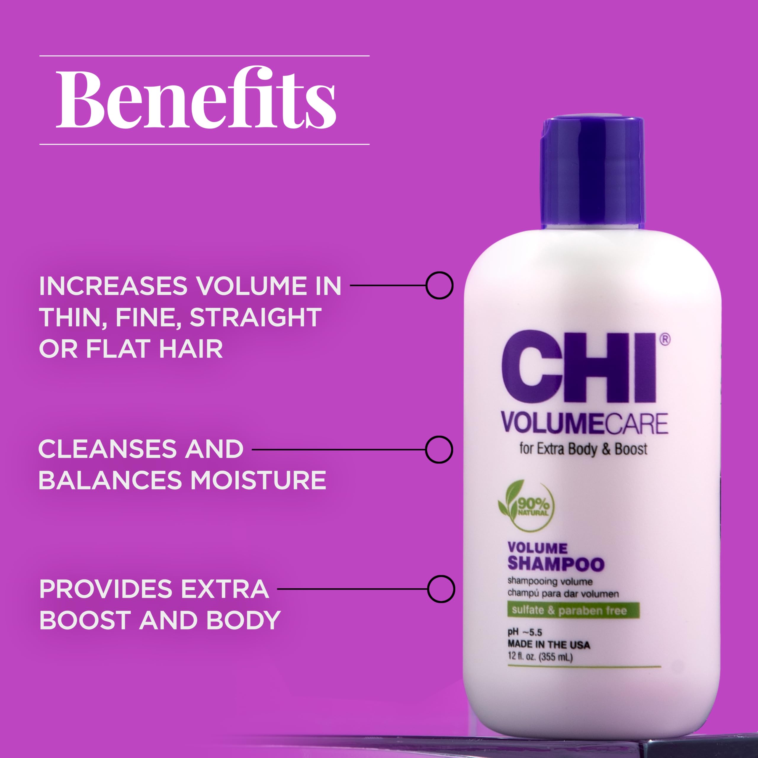 Foto 3 pulgar | Champú Chi Volumecare Voluminizador 355 Ml Para Cabello Fino Y Fino - Venta Internacional.