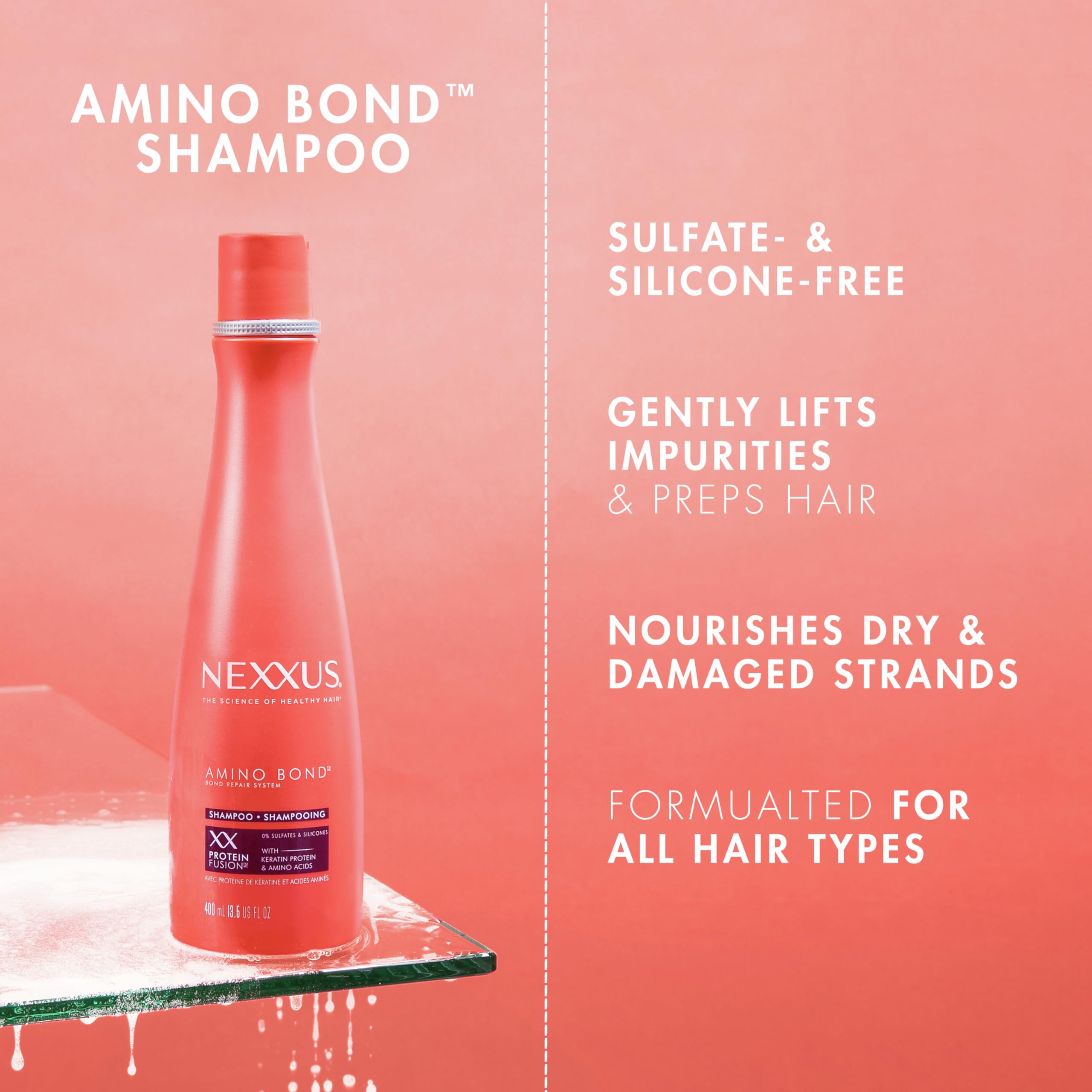 Foto 2 | Champú Nexxus Amino Bond Para Todo Tipo De Cabello Dañado 400 Ml - Venta Internacional.