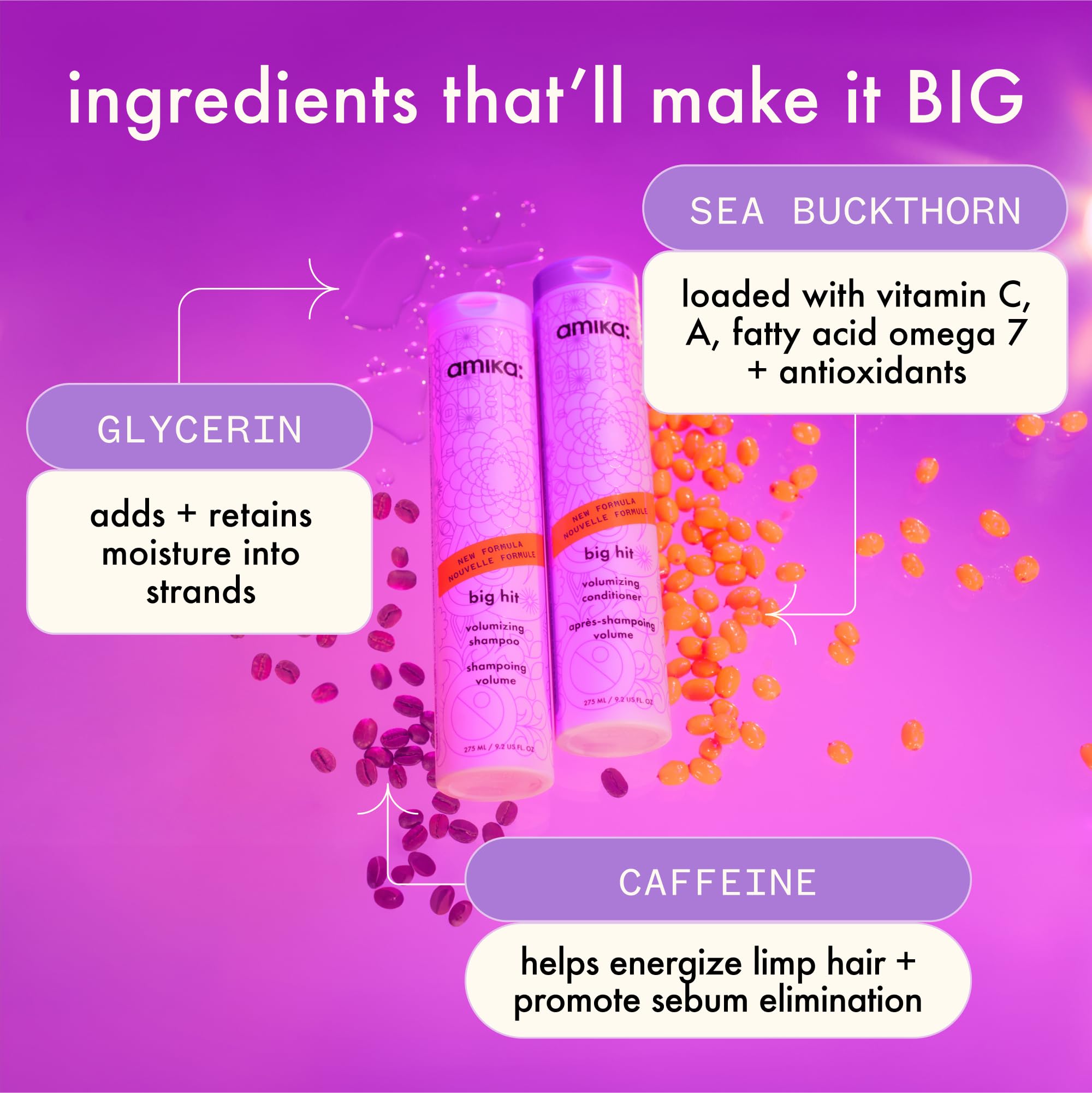Foto 4 | Champú Amika Big Hit Voluminizador 275 Ml - Venta Internacional.