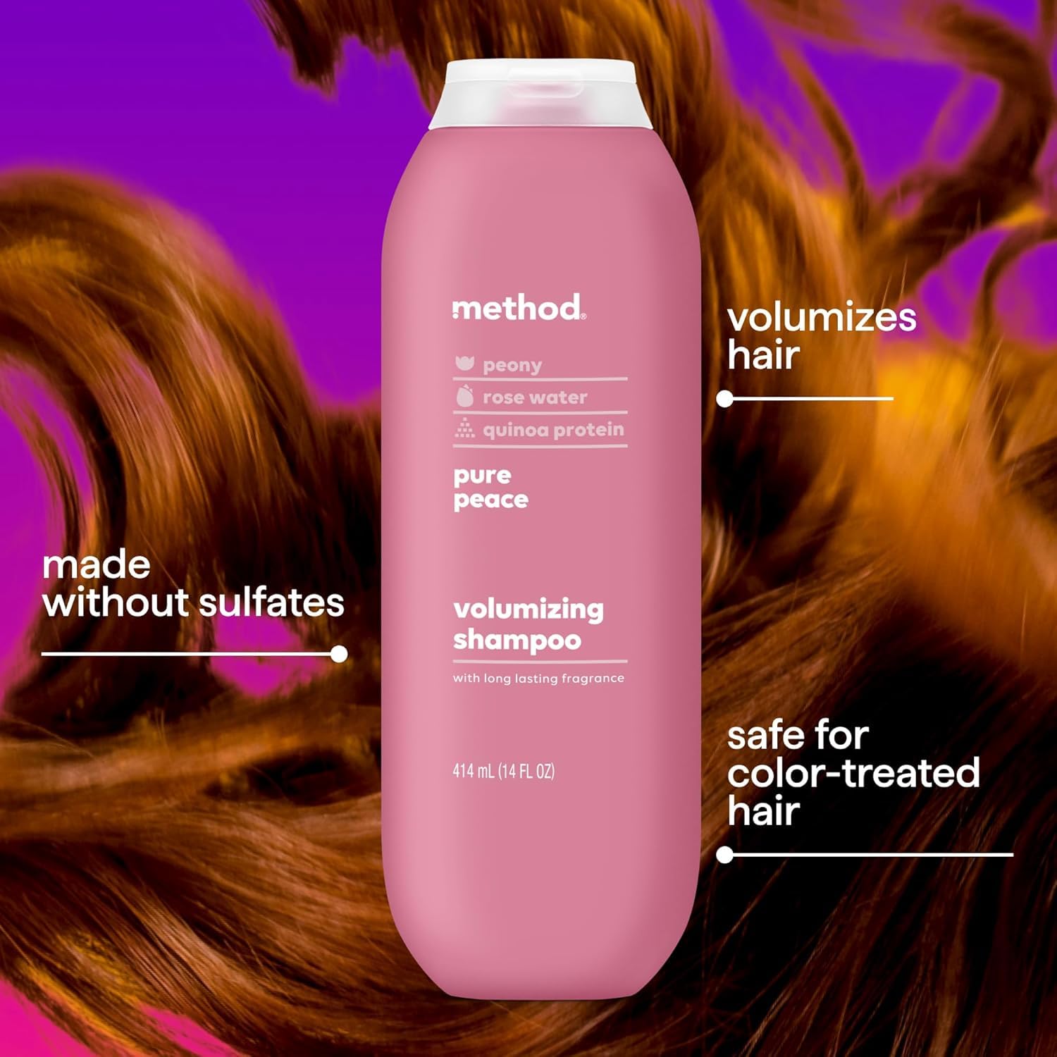 Foto 5 | Shampoo Method Volumizing Pure Peace Con Rosa Y Peonía 414 Ml - Venta Internacional.